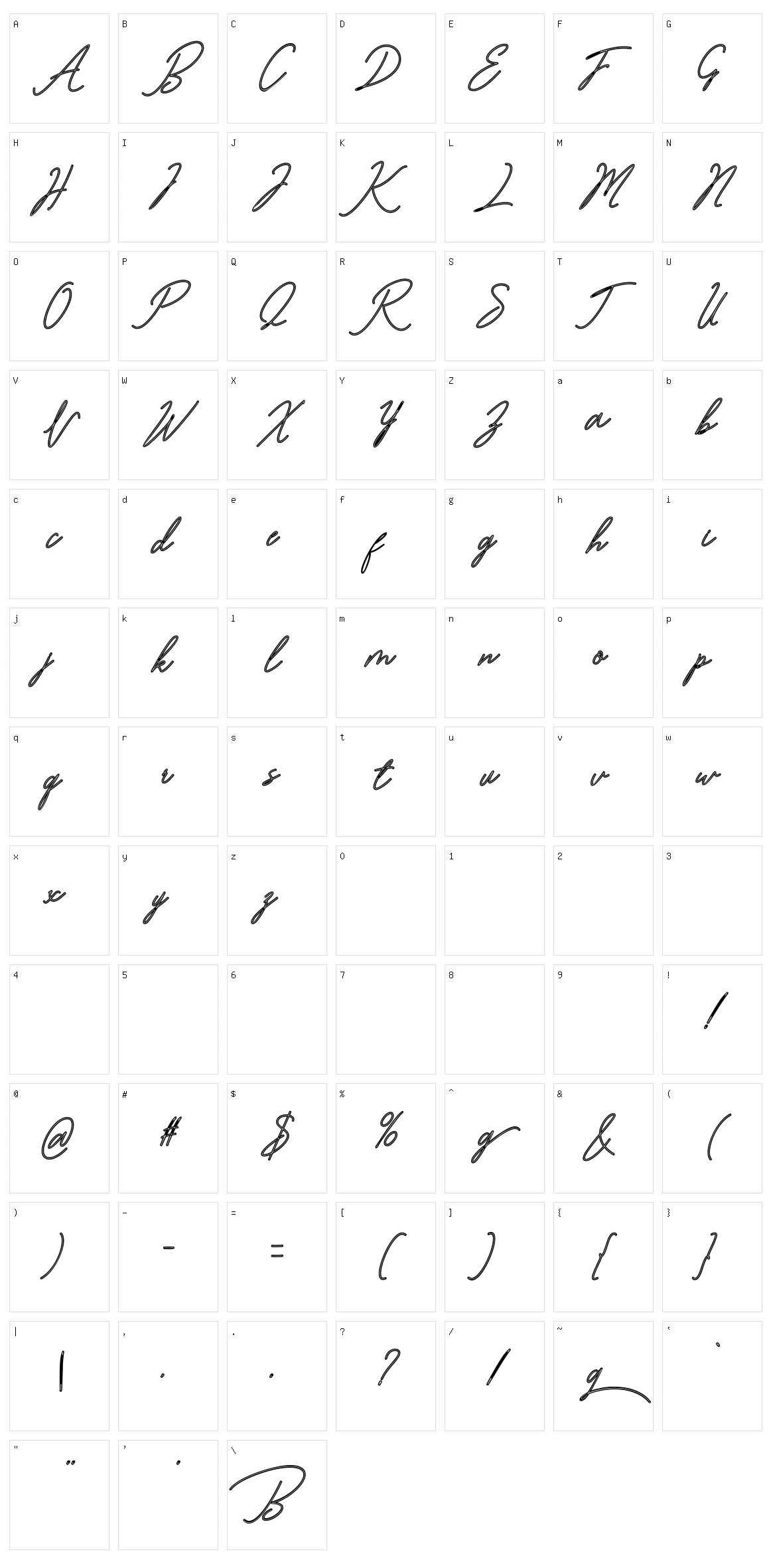 Bardeng Character Set