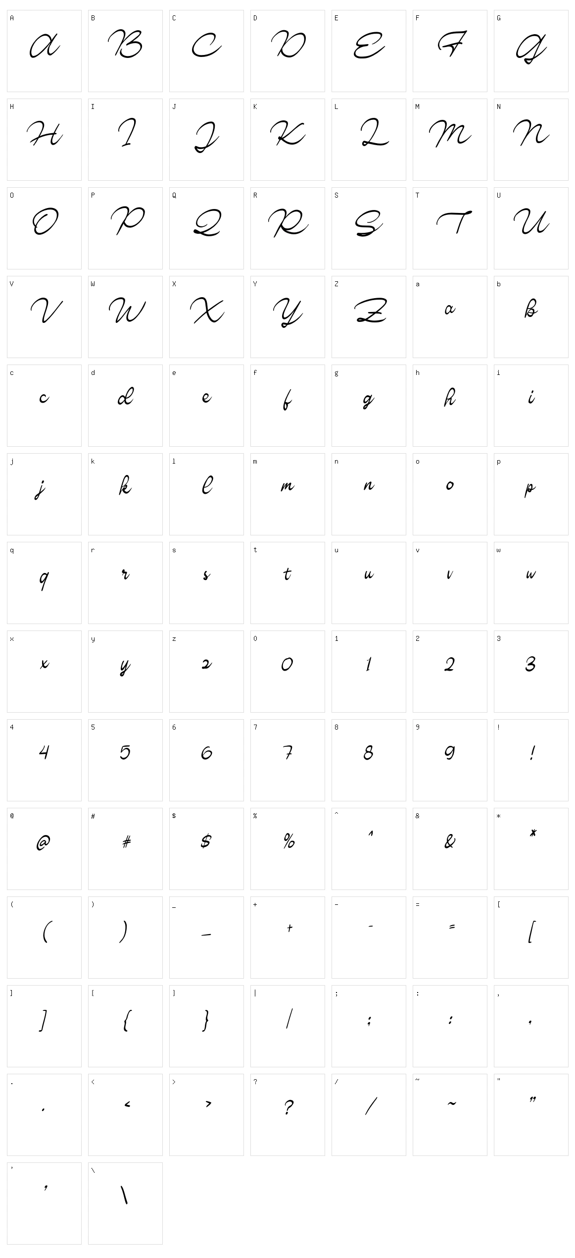 Bardistan Script Character Set
