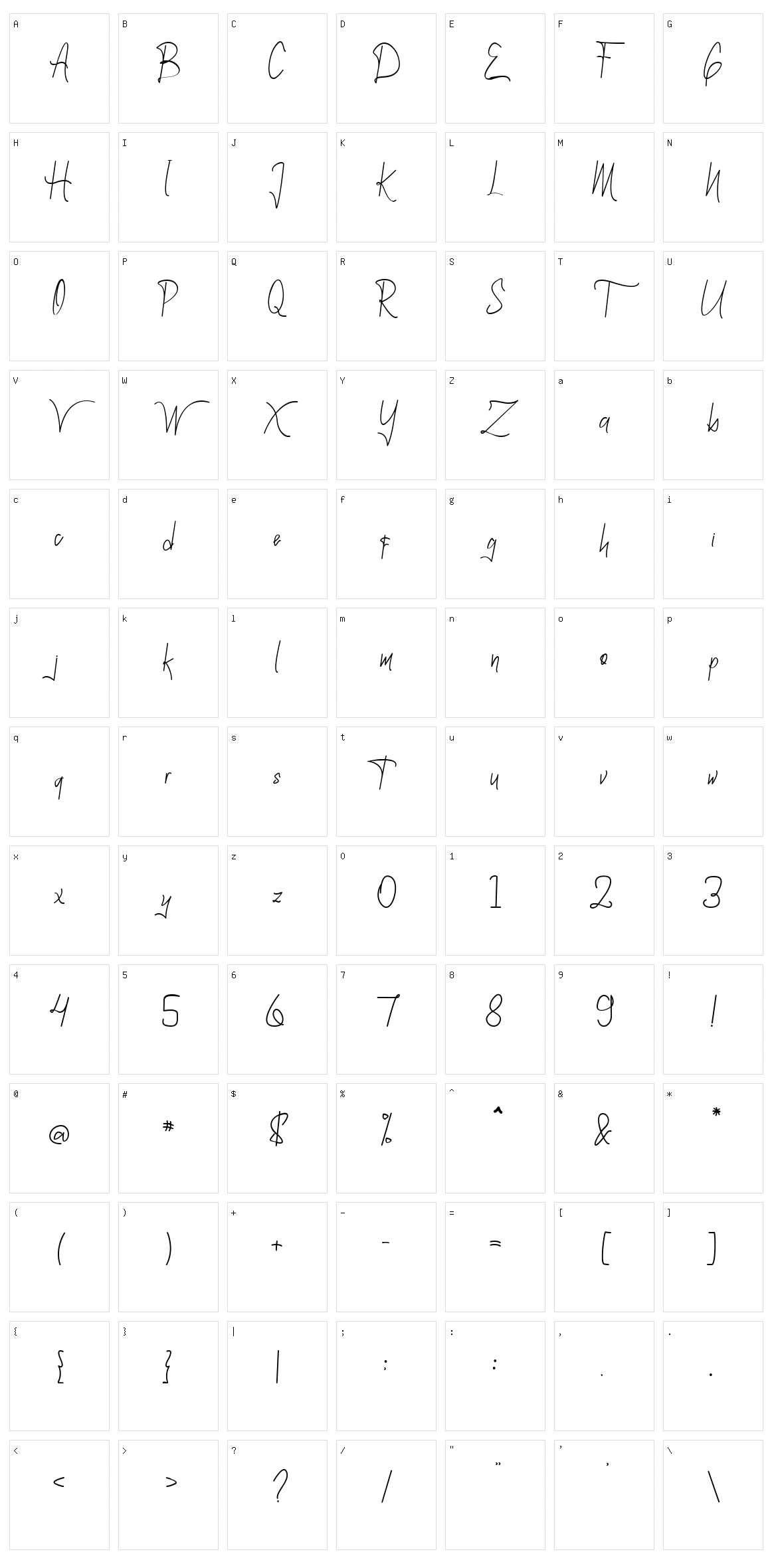 Barithom Signature Character Set