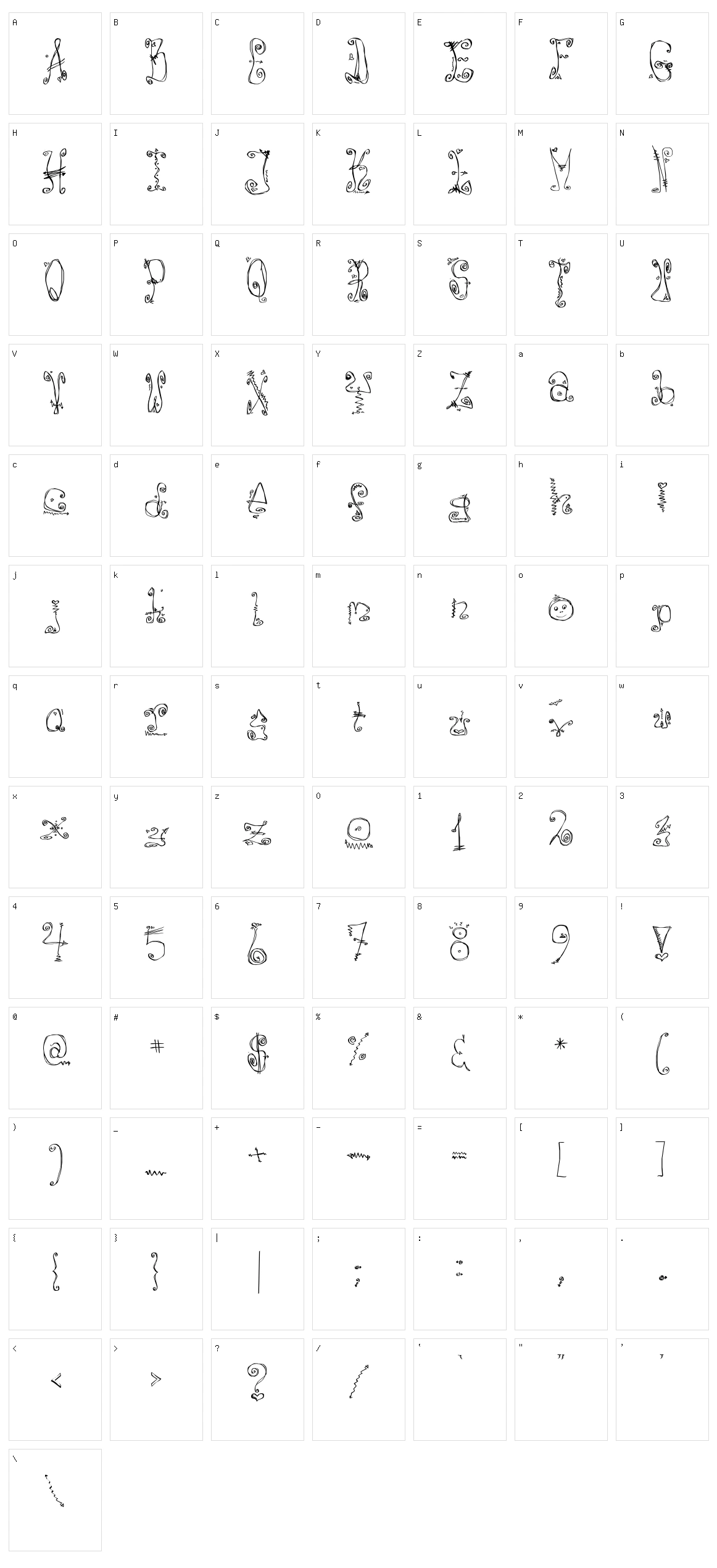 Danzin Character Set