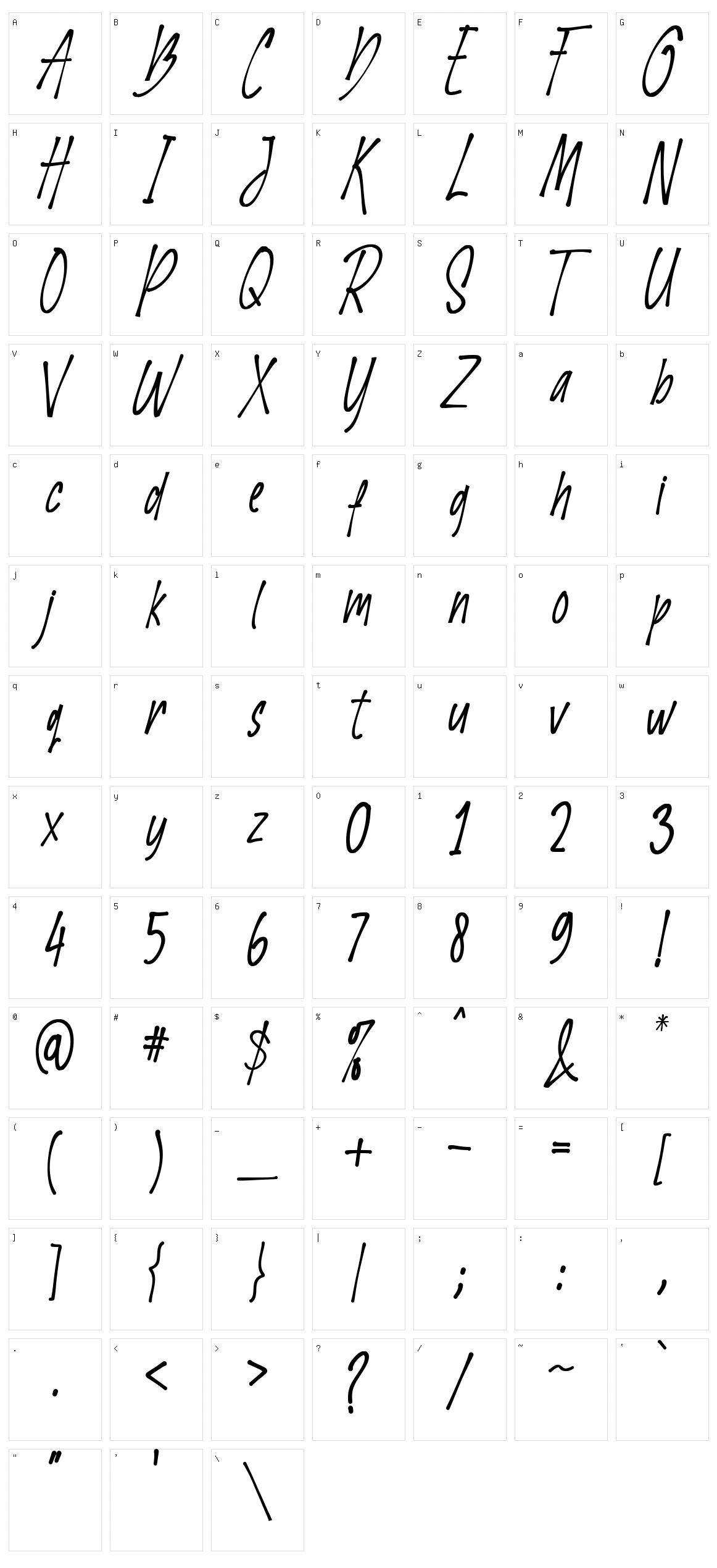 Barleria Character Set
