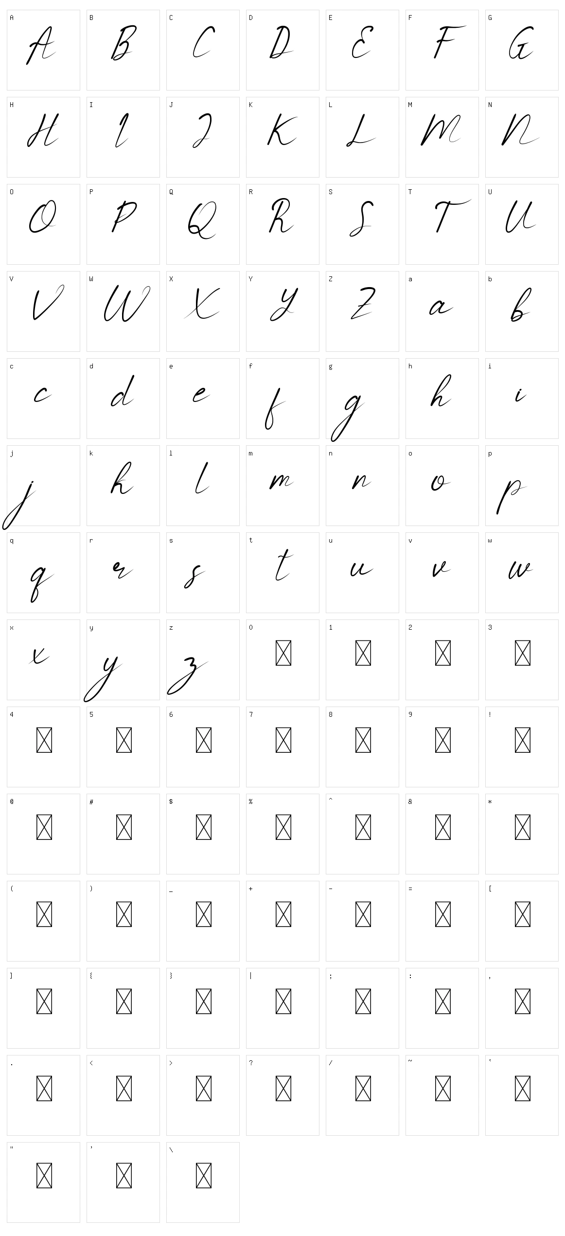 Barnetta Character Set