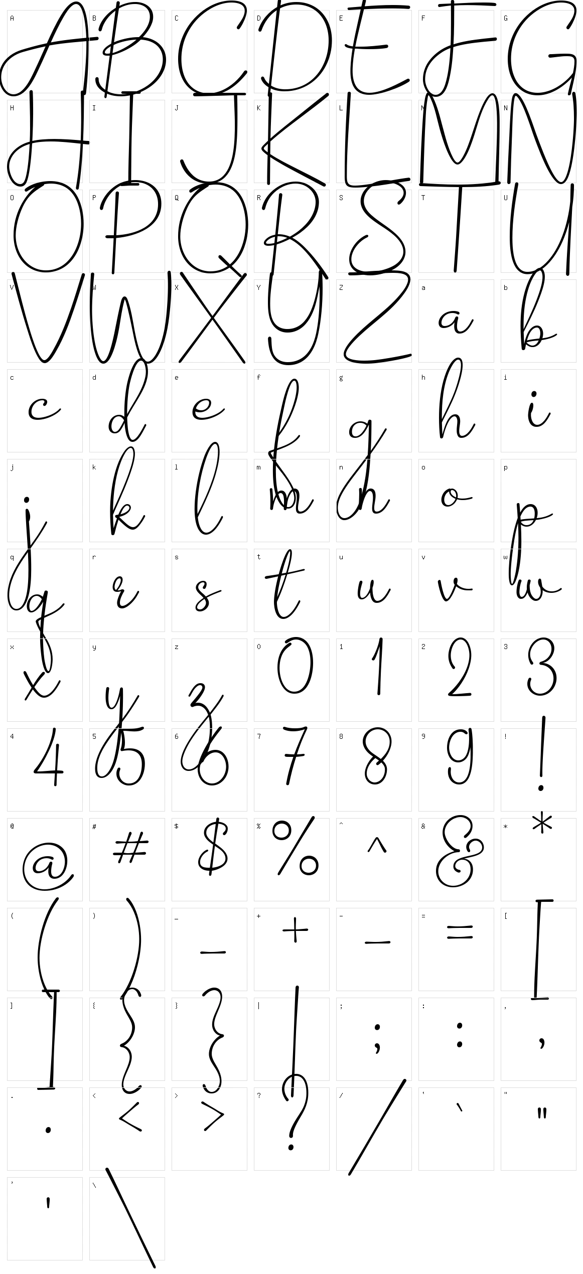 Barokah Signature Character Set