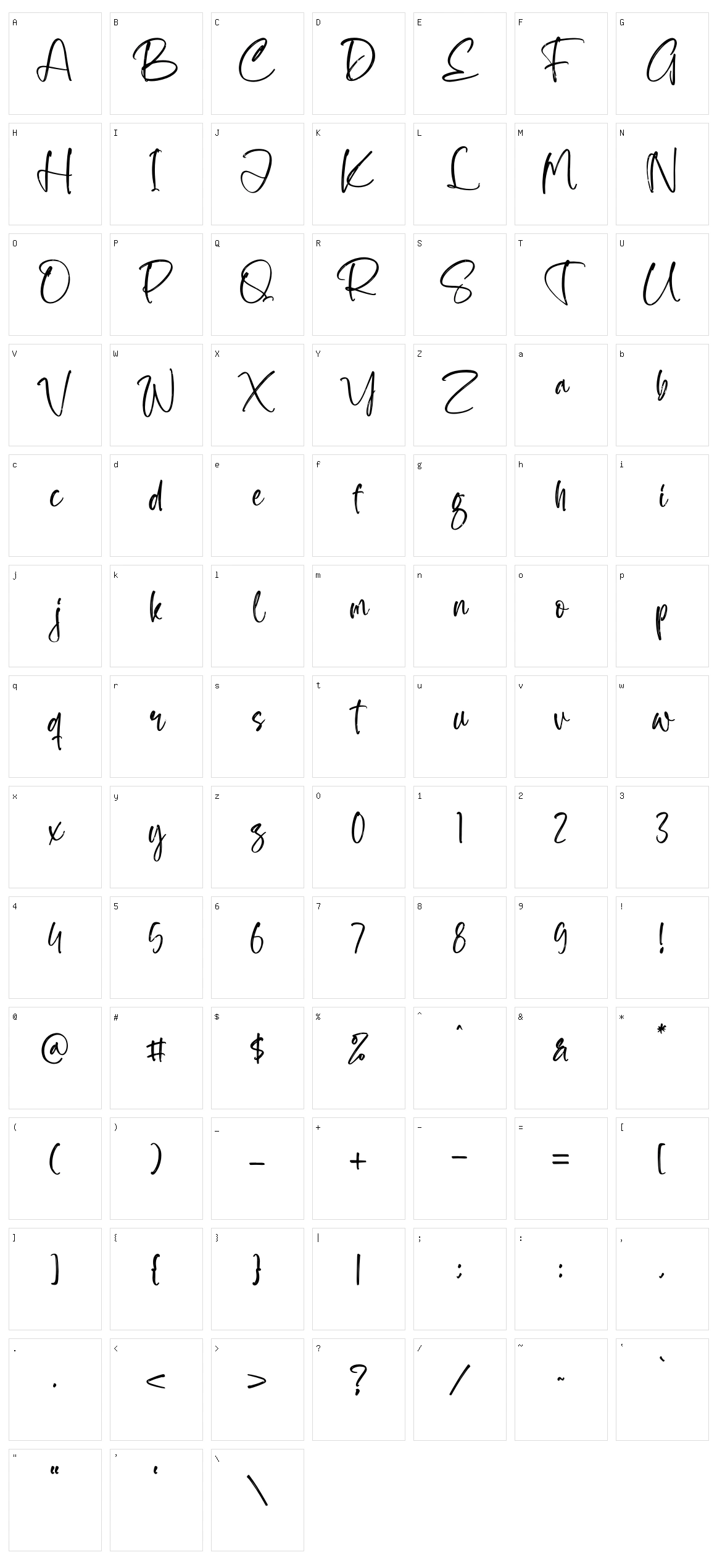 Barong Signature Character Set