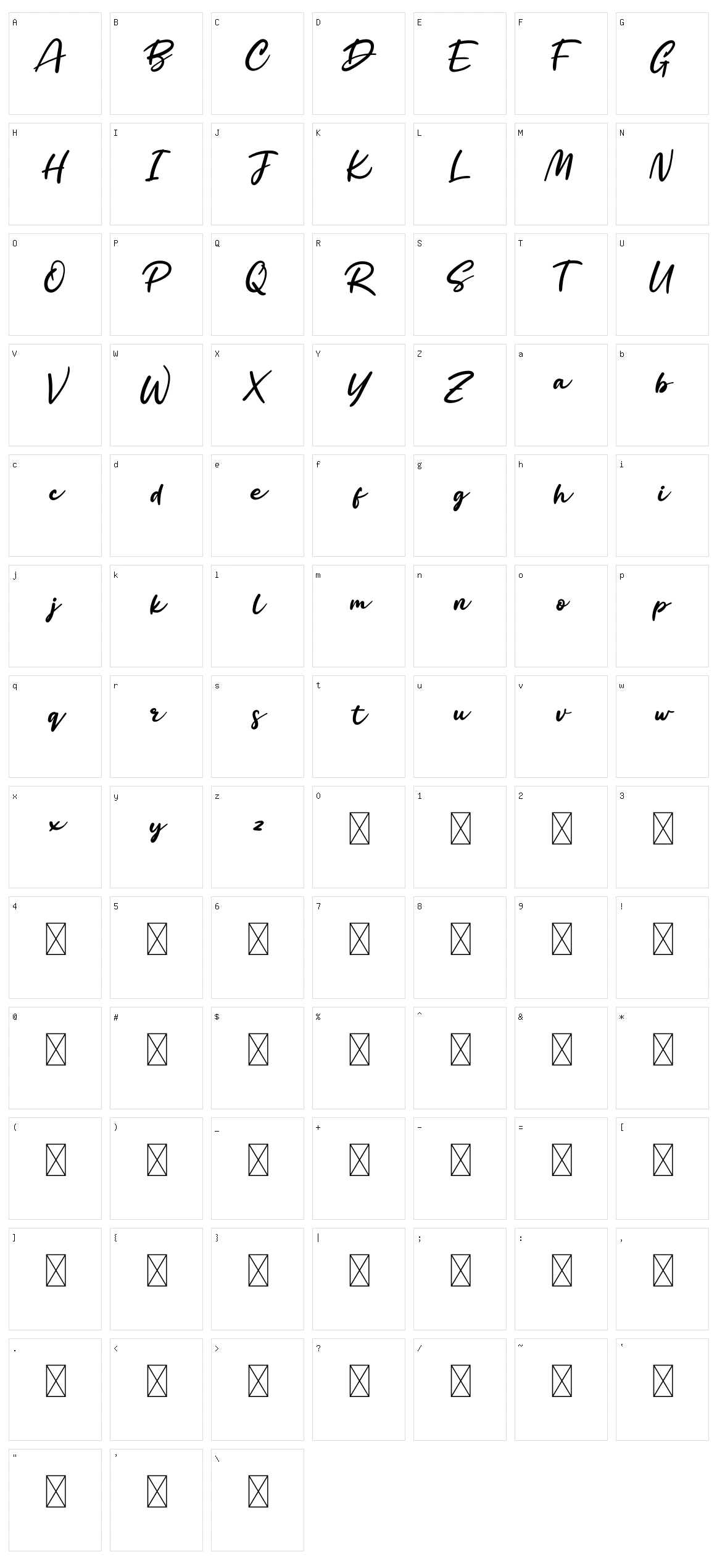 Barthley Character Set