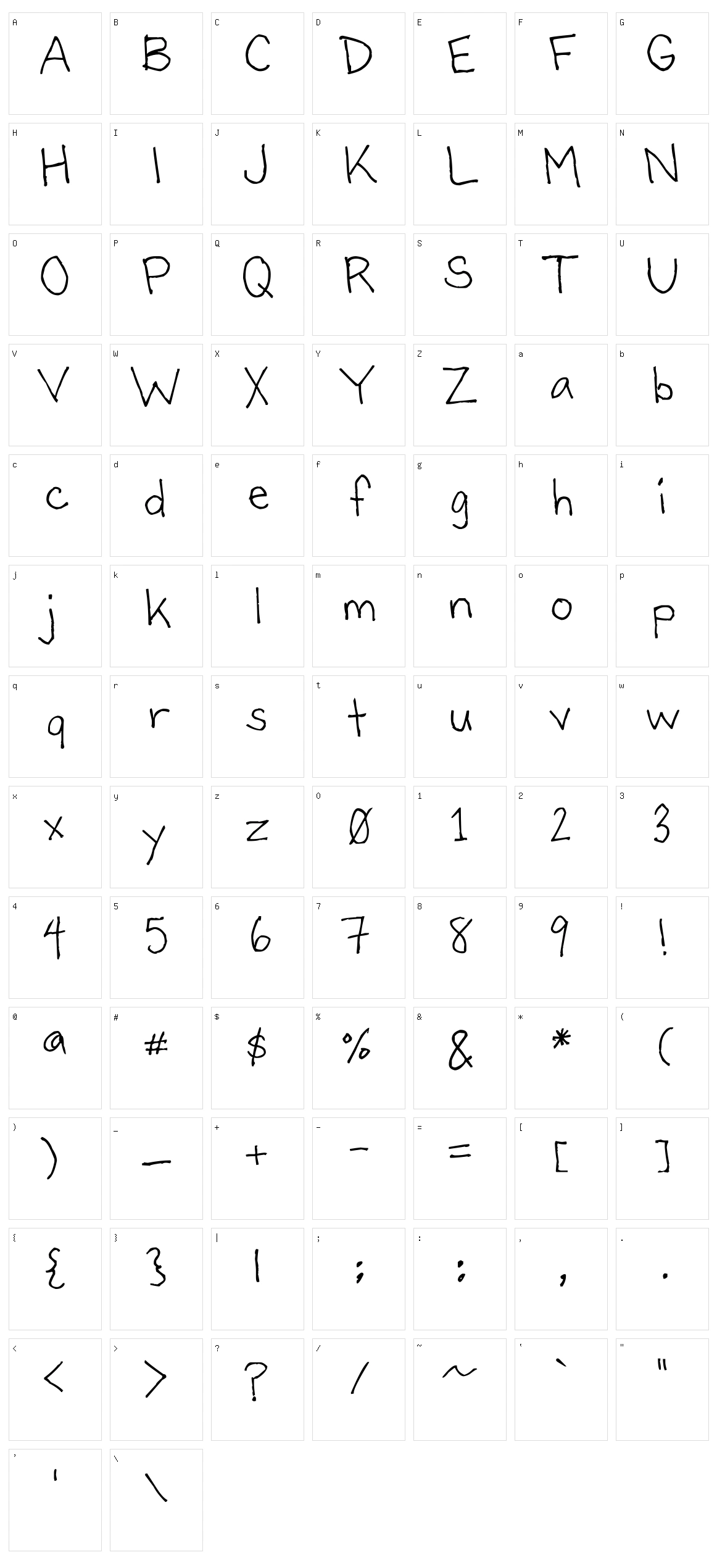 Bartley Character Set