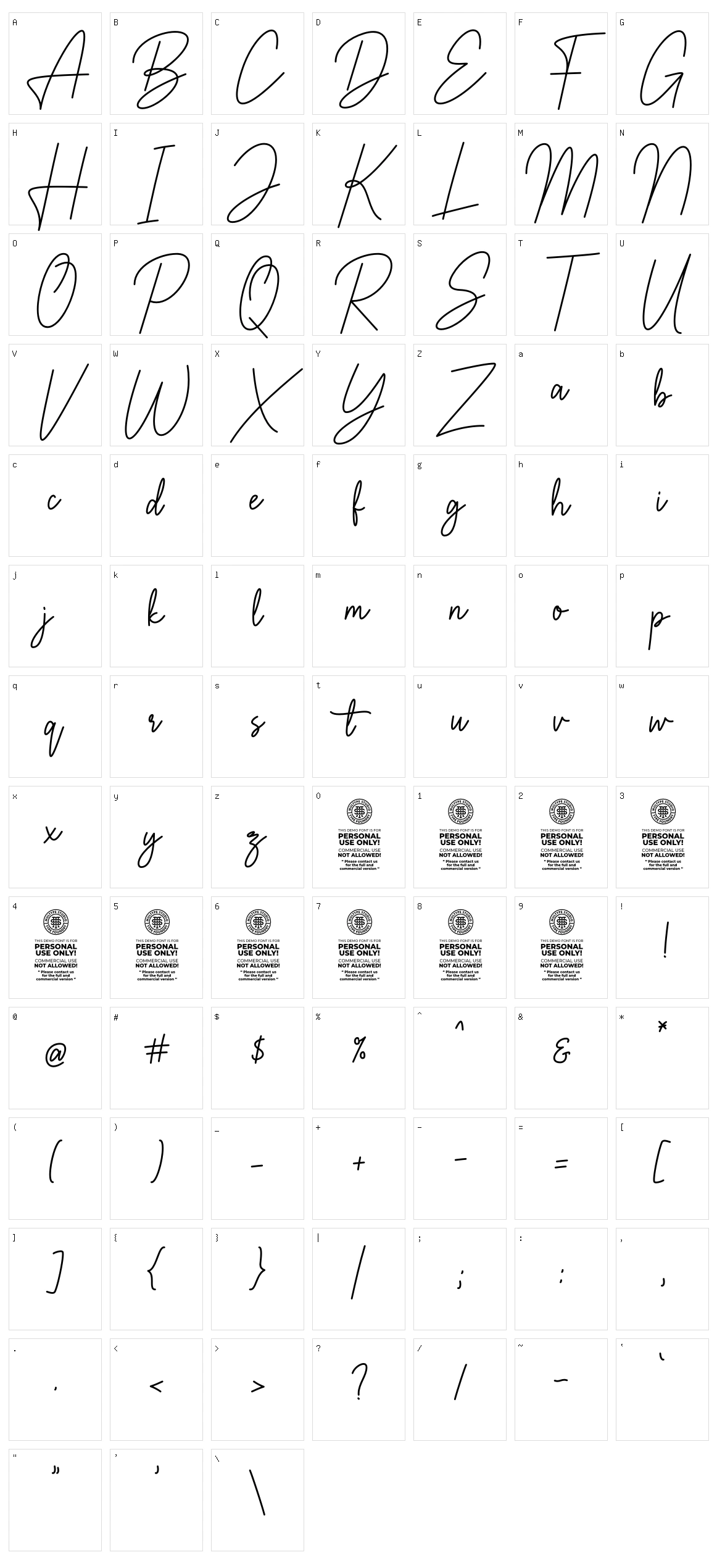 Bastery Character Set