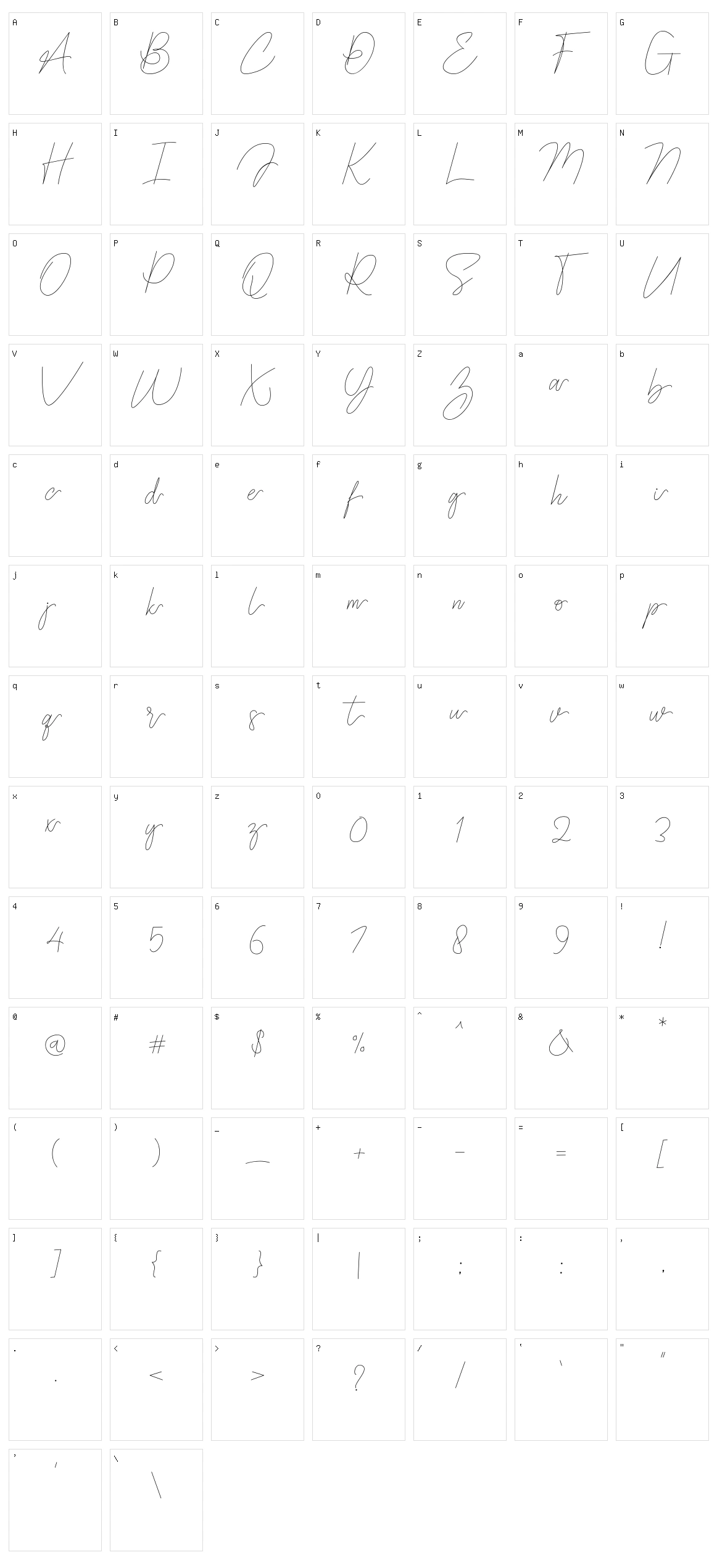 Bastians Character Set