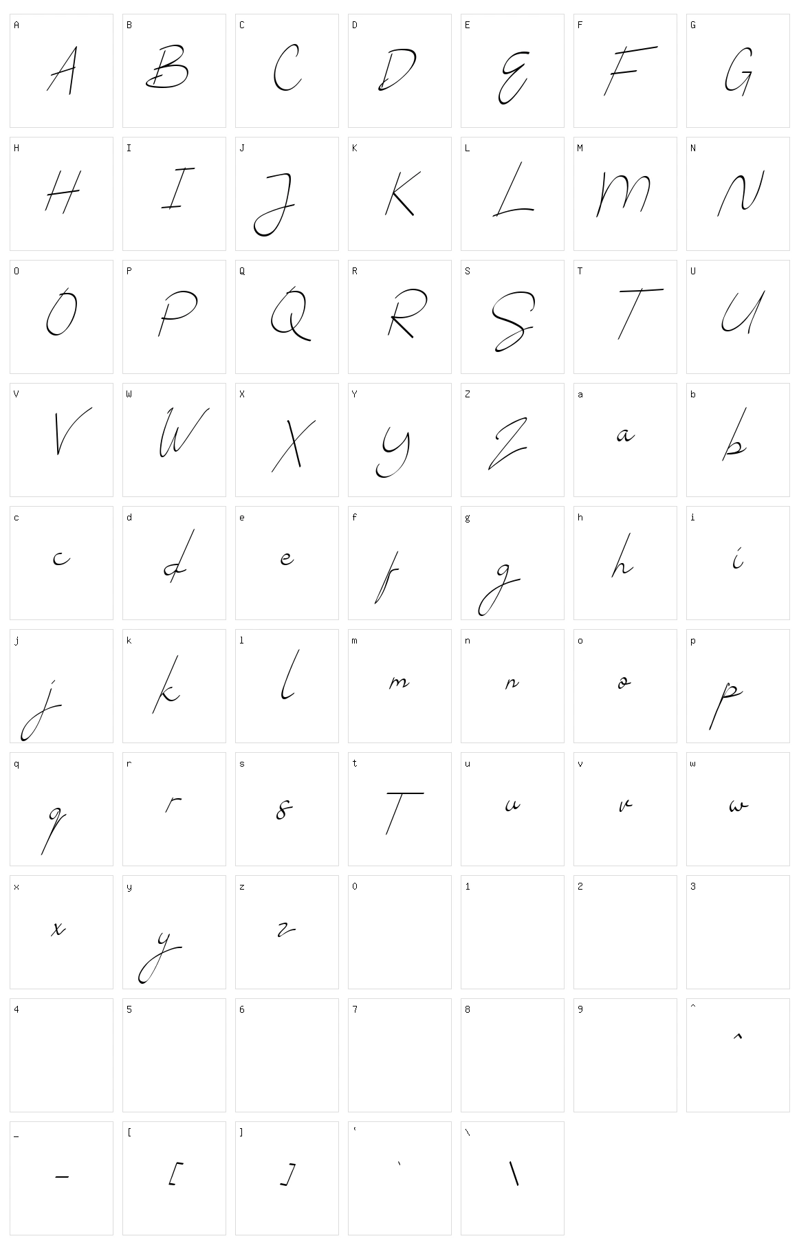 Bastray Character Set