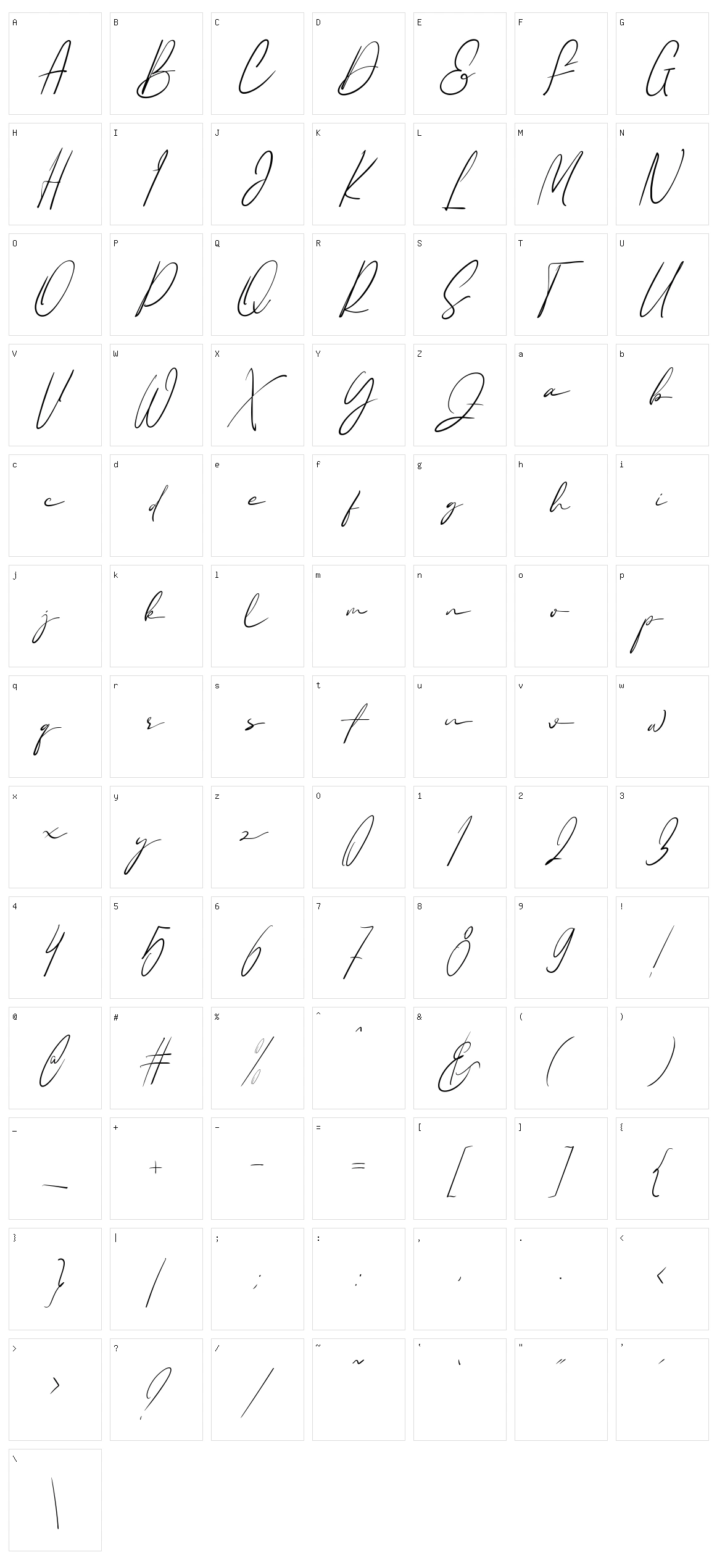 Bastyan Character Set