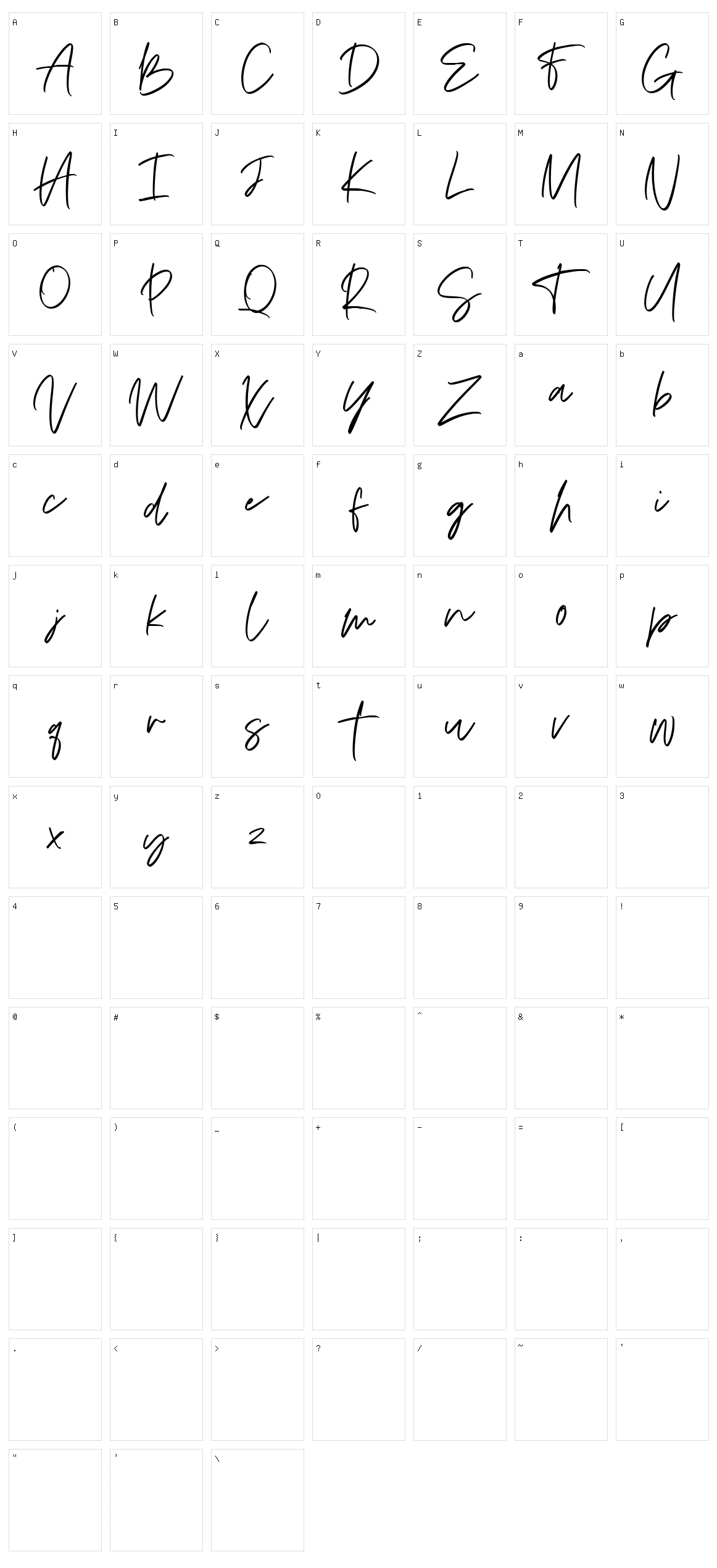 Bathsy Character Set