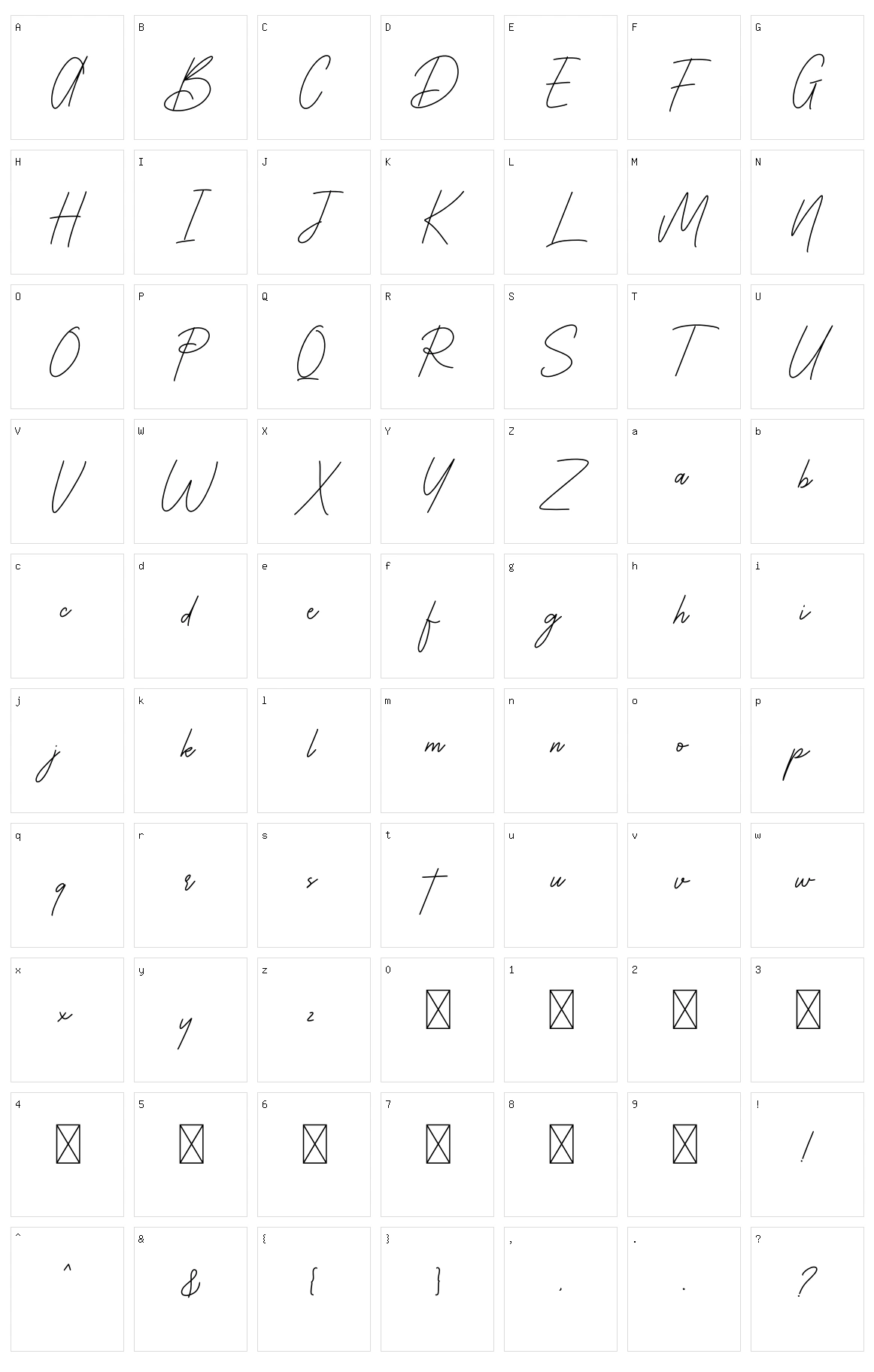 Batternia Character Set