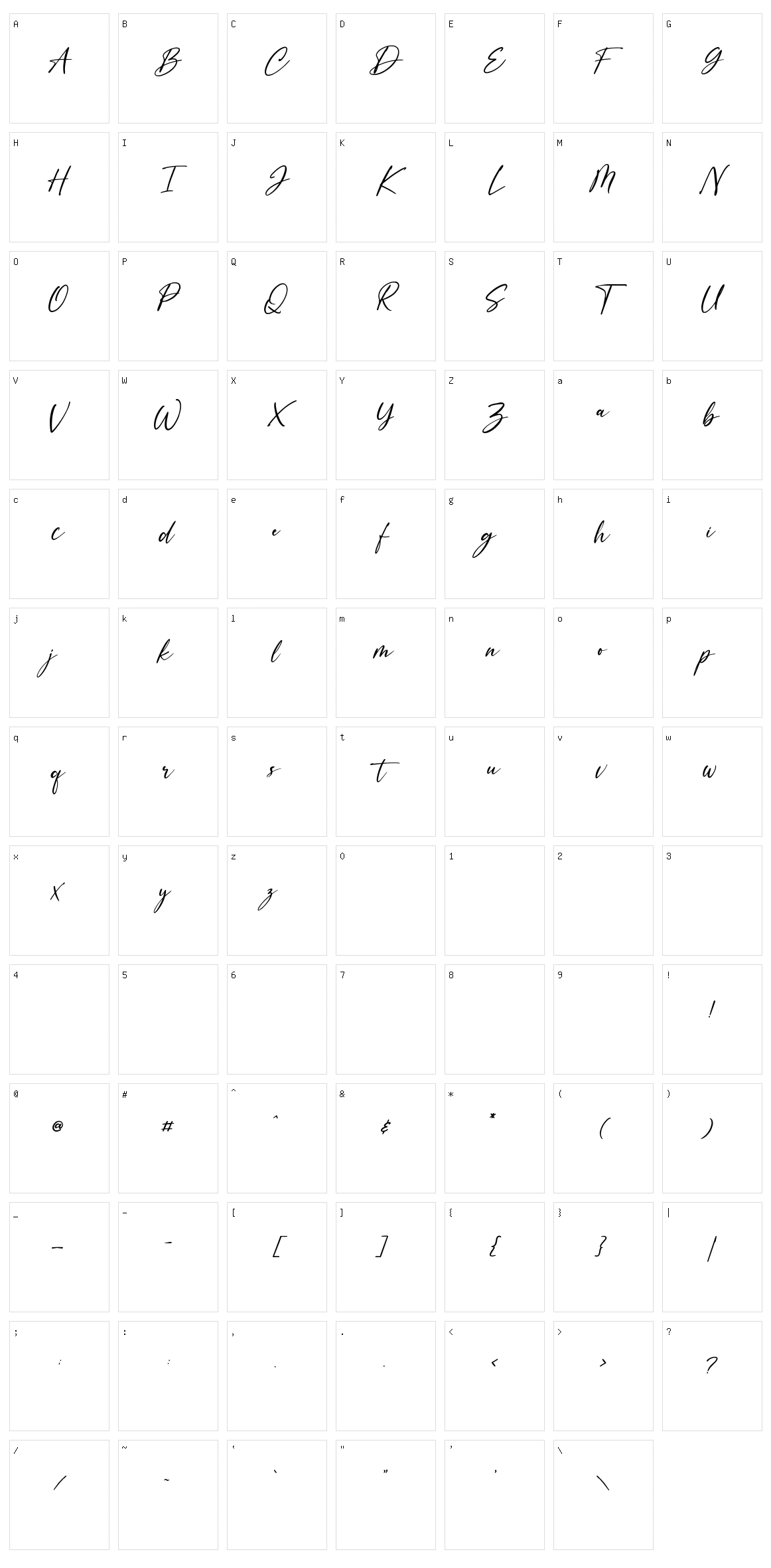 Battofi Character Set