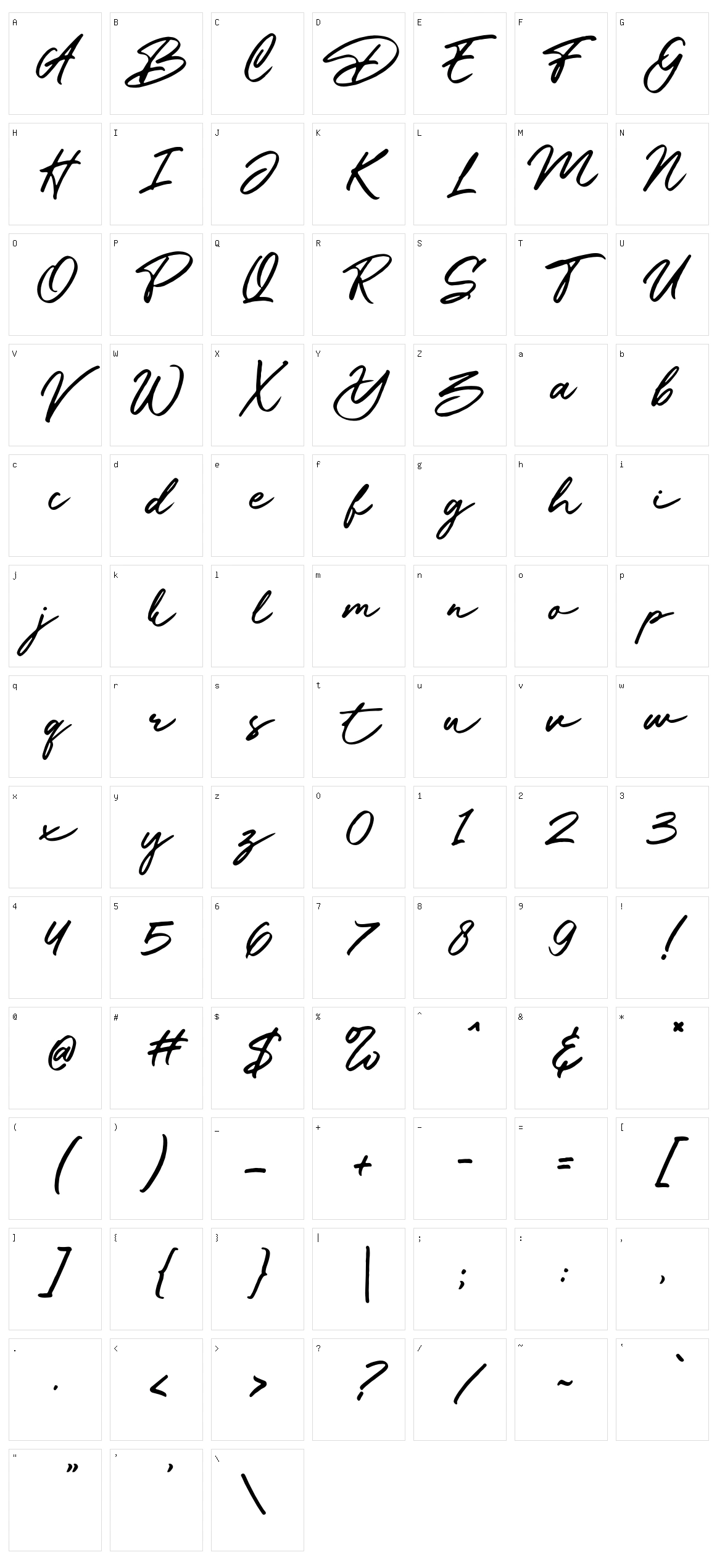 Battossa Character Set