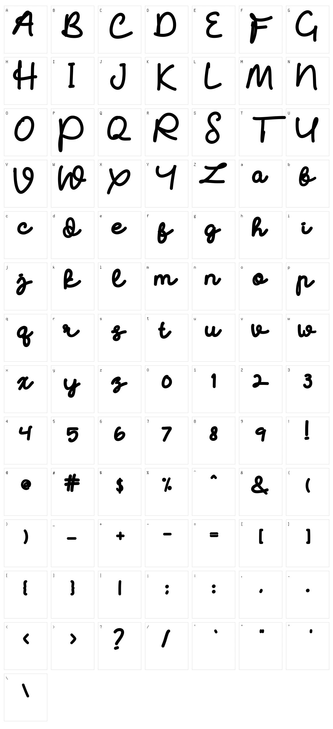 Batullistiwa Character Set