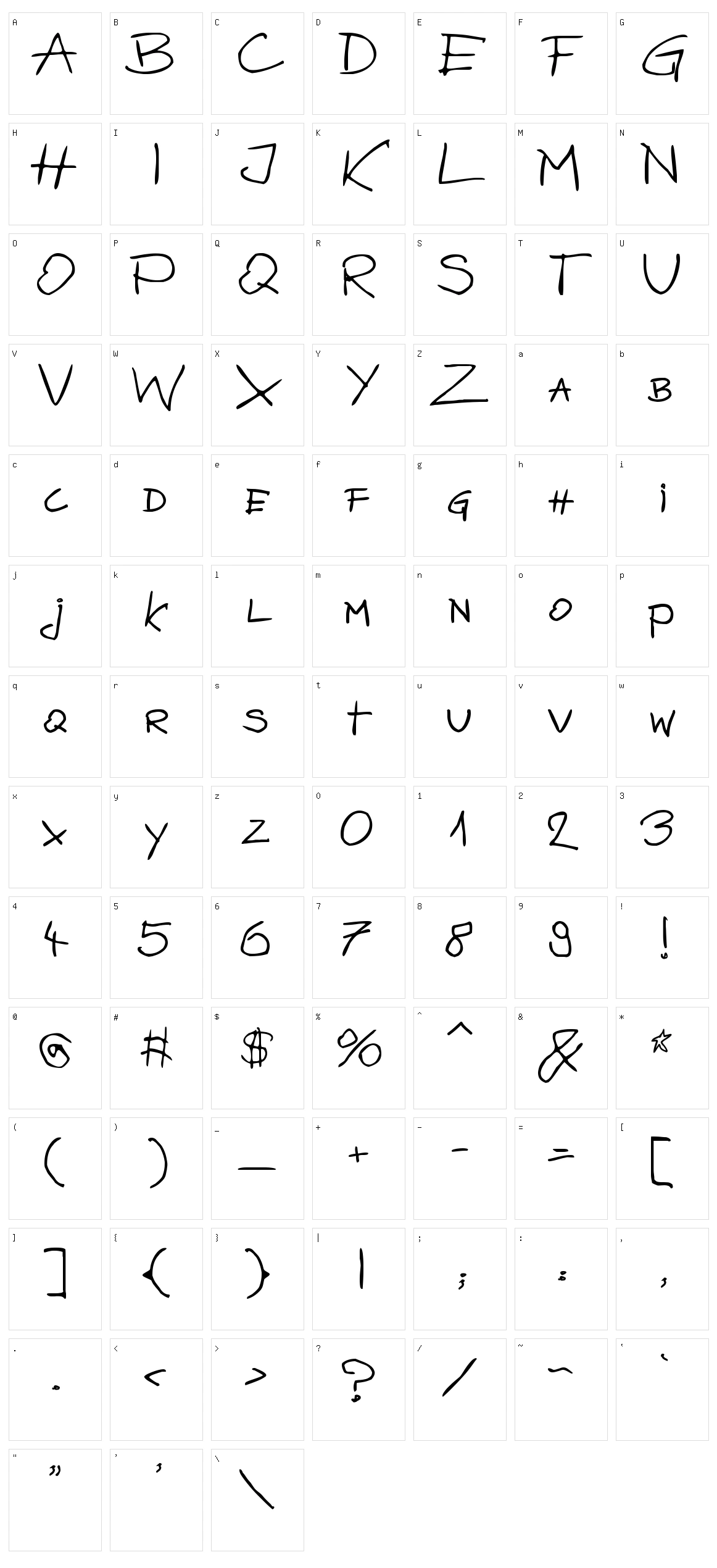 Bazgroly Character Set