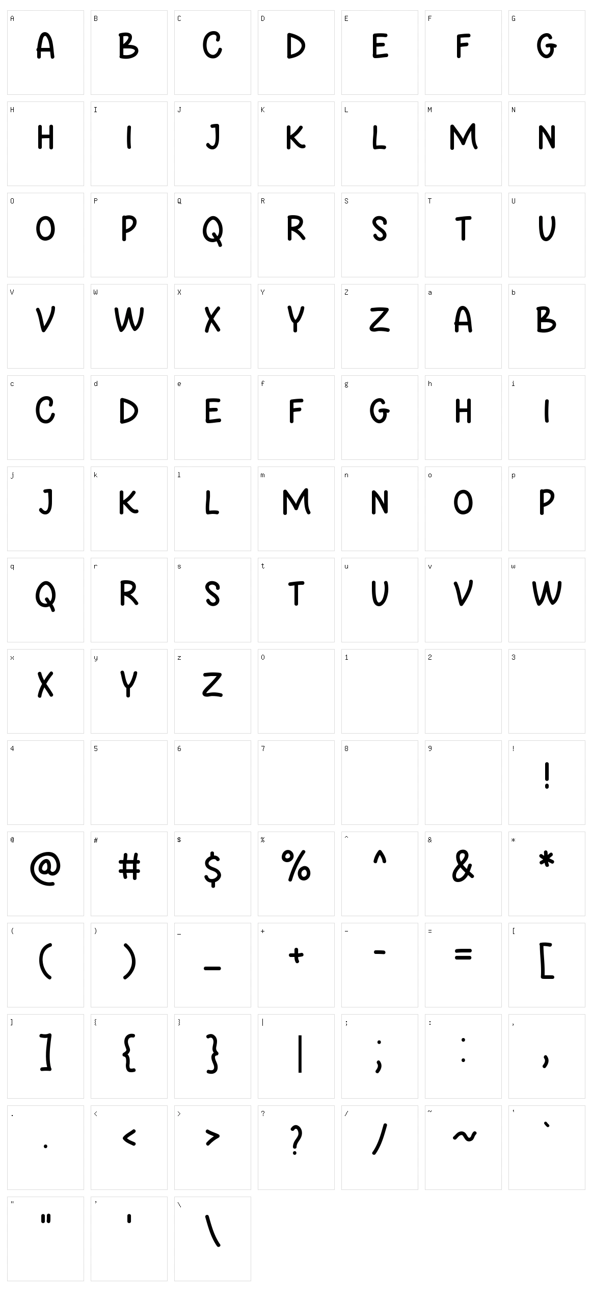 Be Honest Character Set