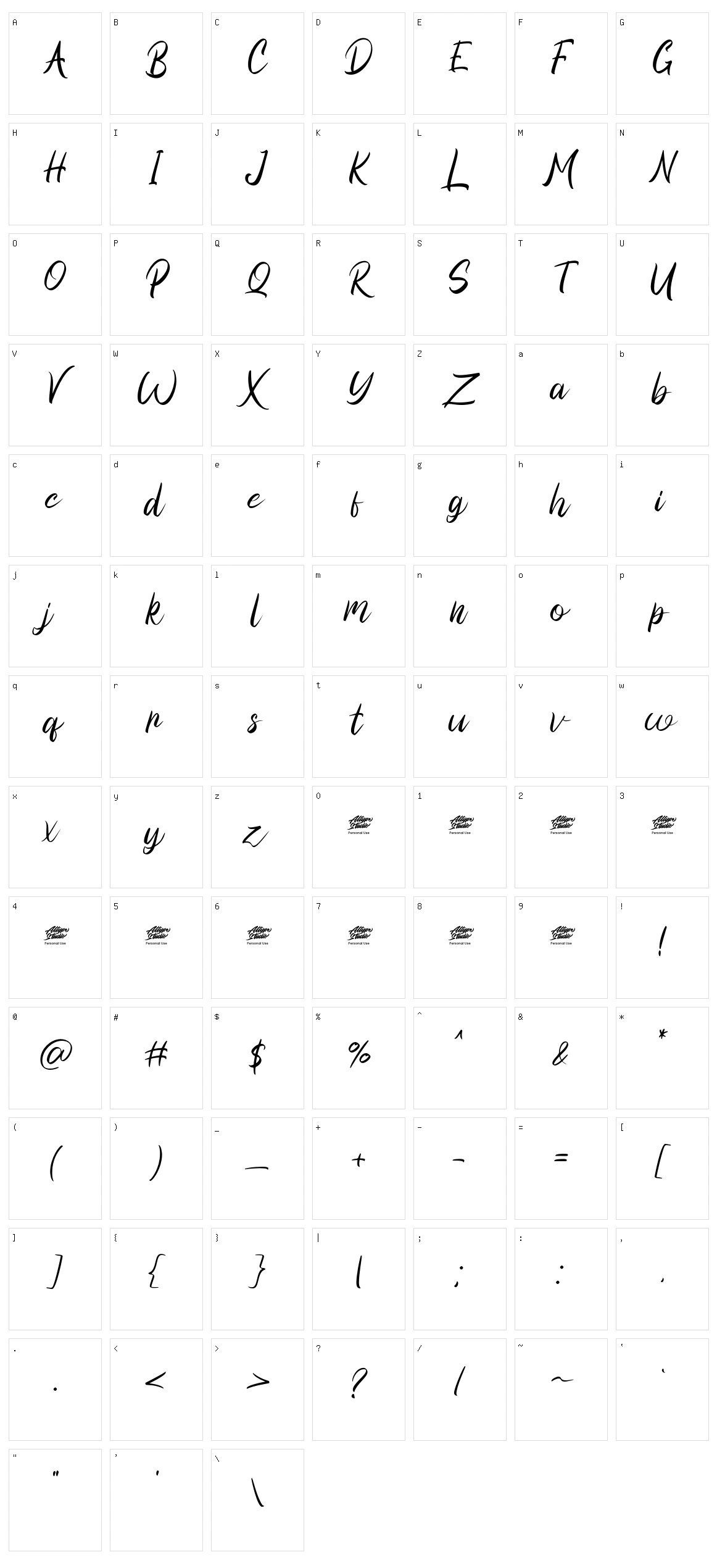 Beagle Sign Character Set