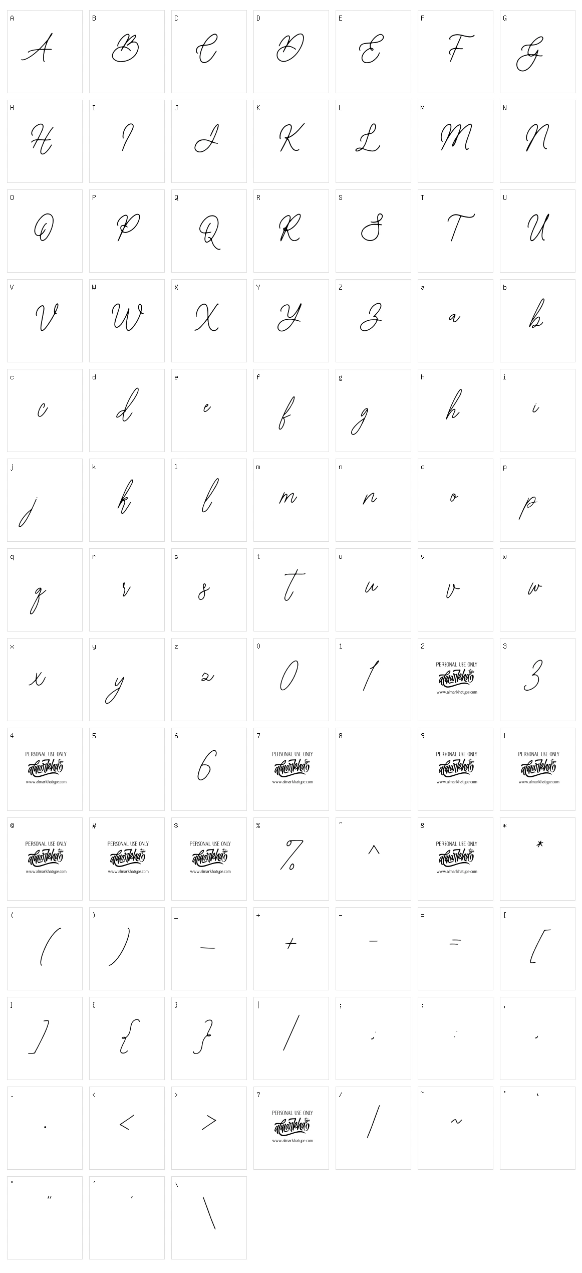 Bearetta Character Set