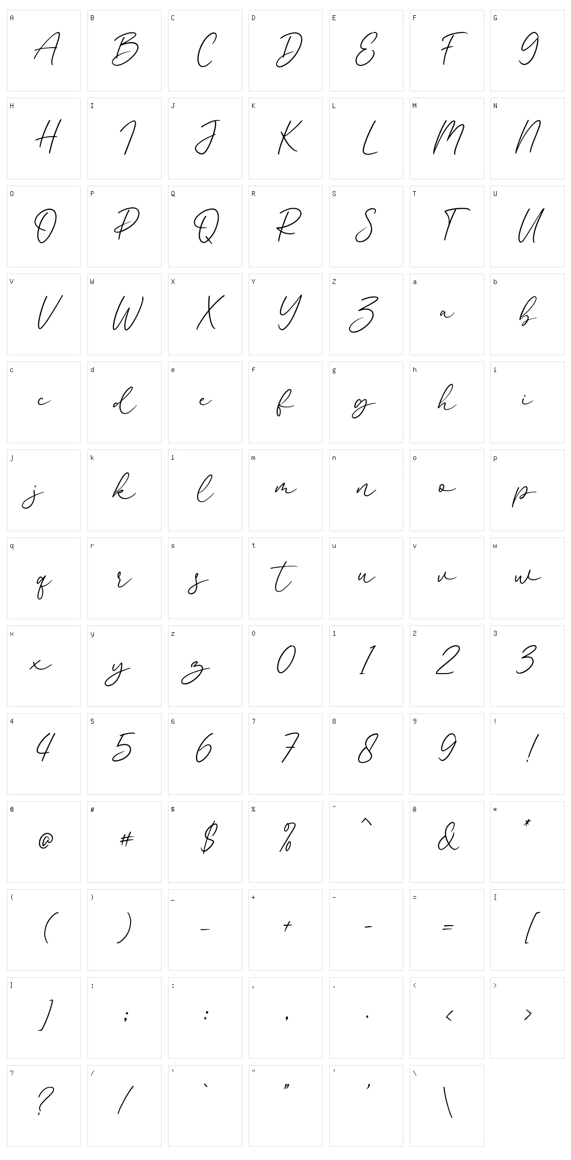 Beatney Character Set