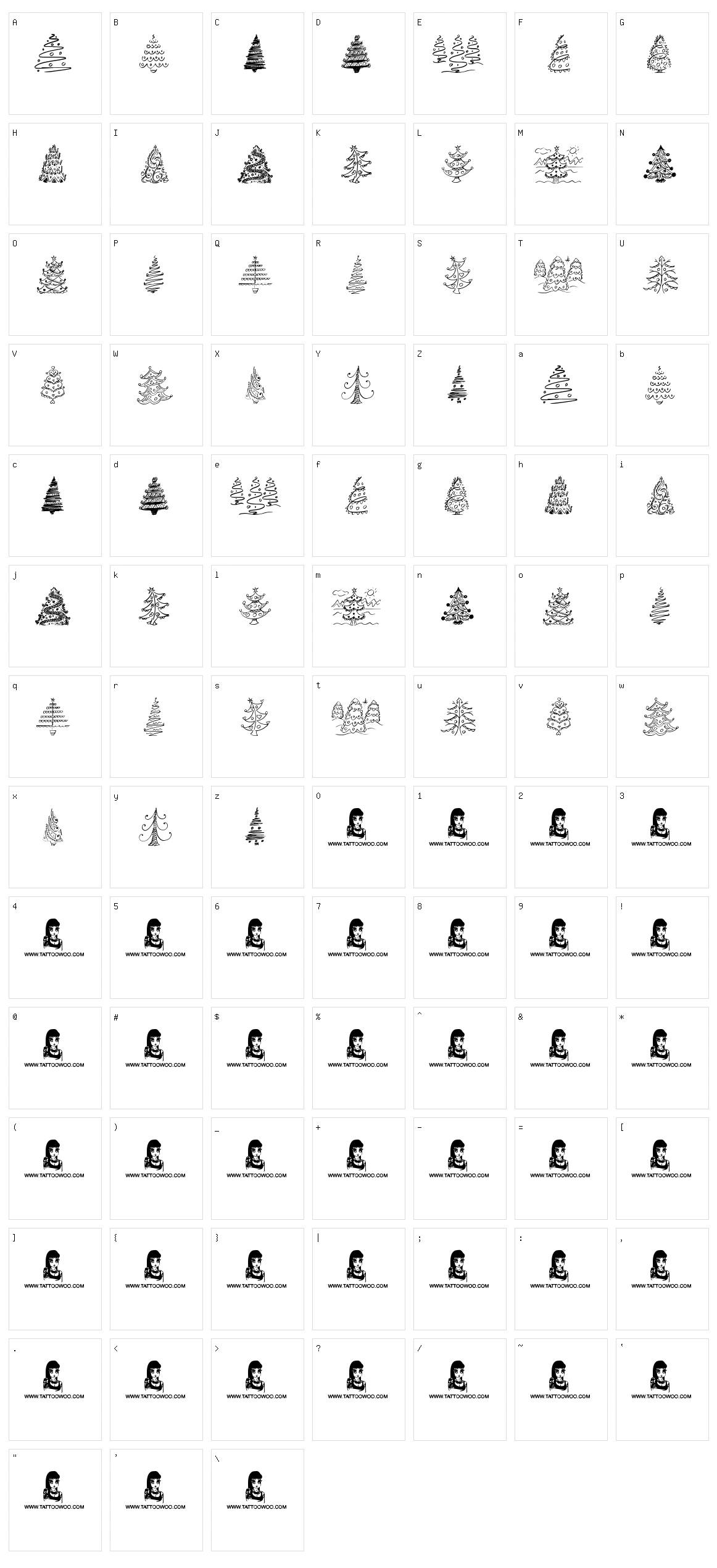 Fun Christmas Trees Character Set