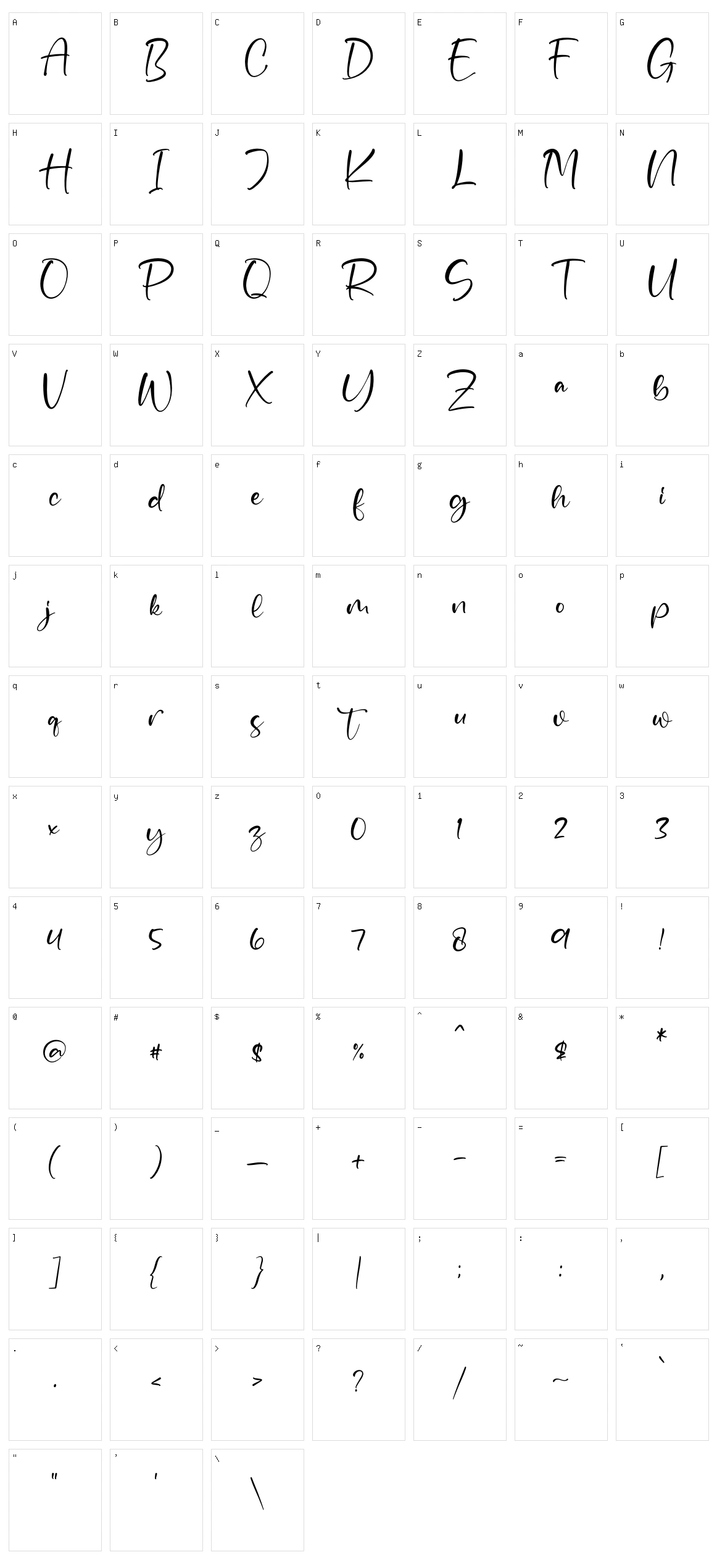 Beautiful Gelista Character Set