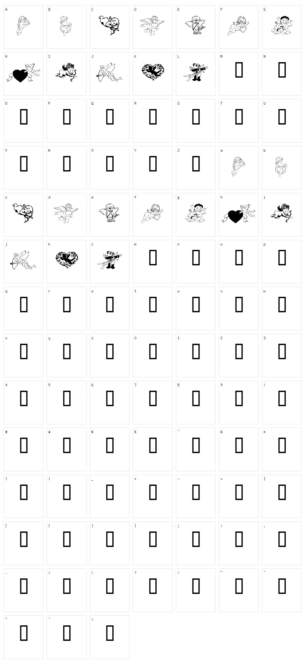 KR Cupids 2003 Character Set