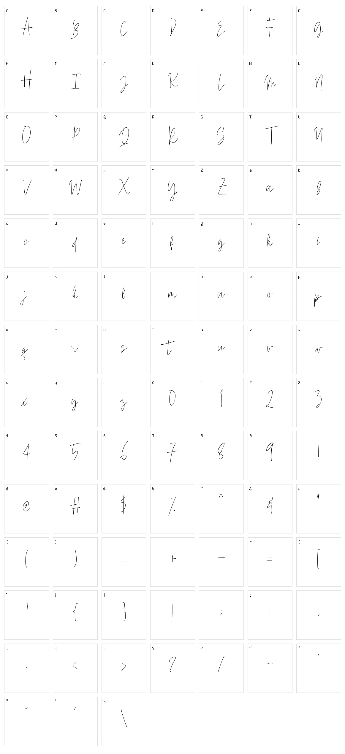 Beauty Signature Character Set