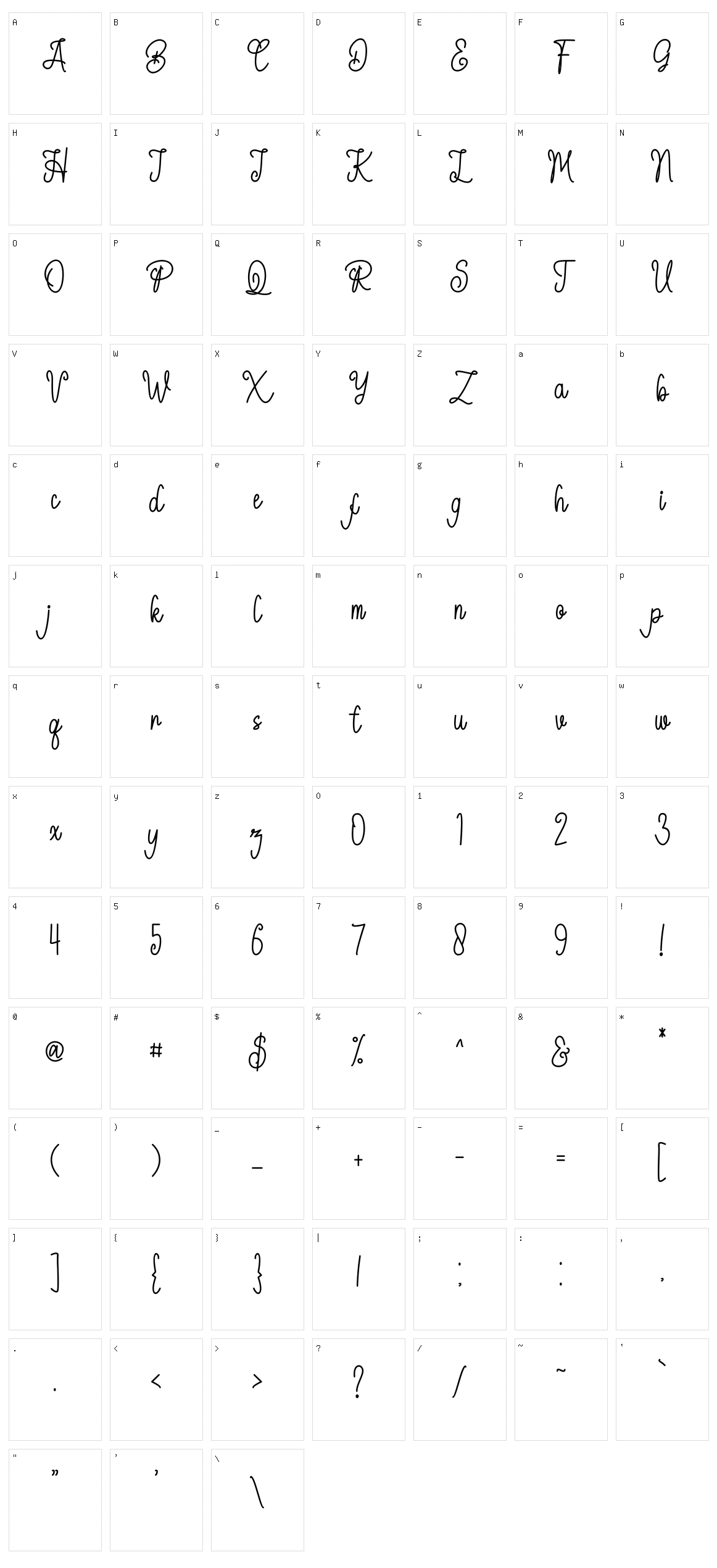 Beautyline Character Set
