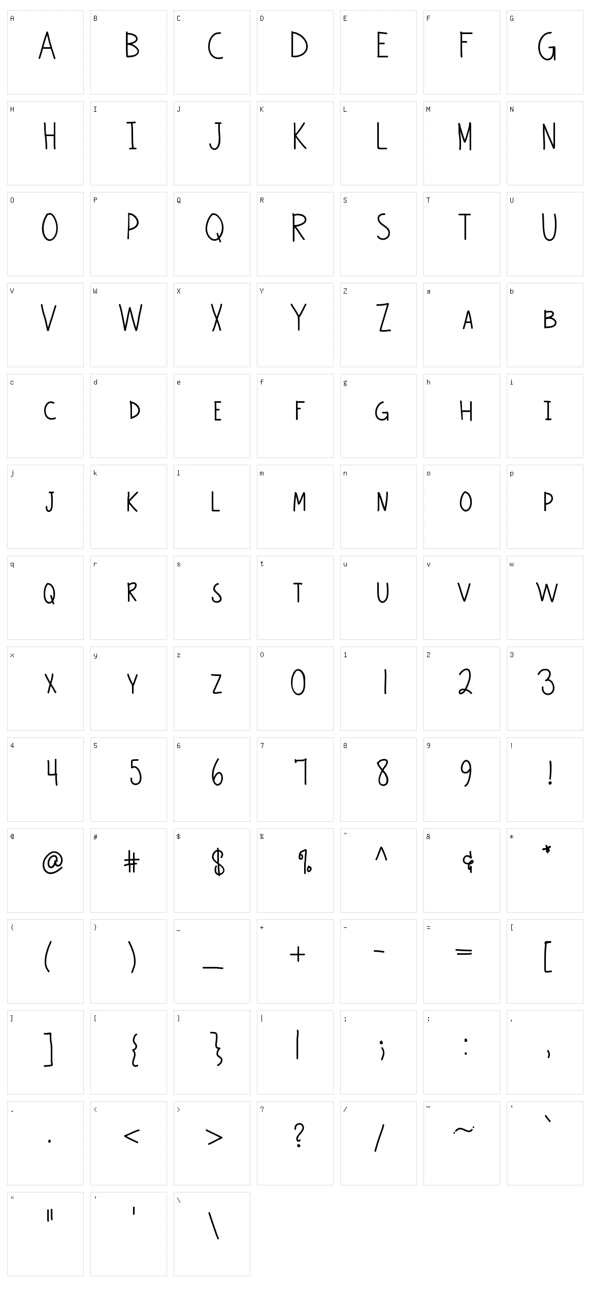 Becca Character Set