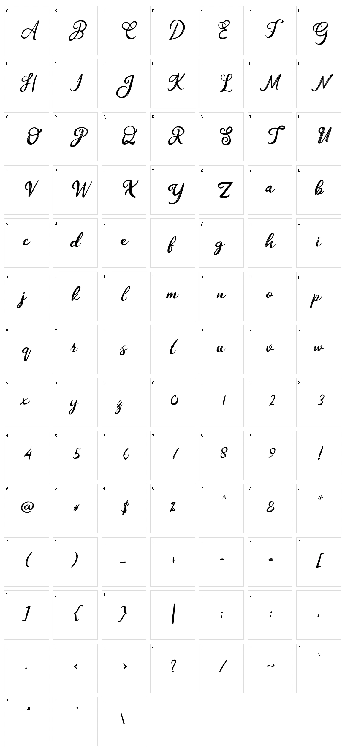 Bedec Character Set