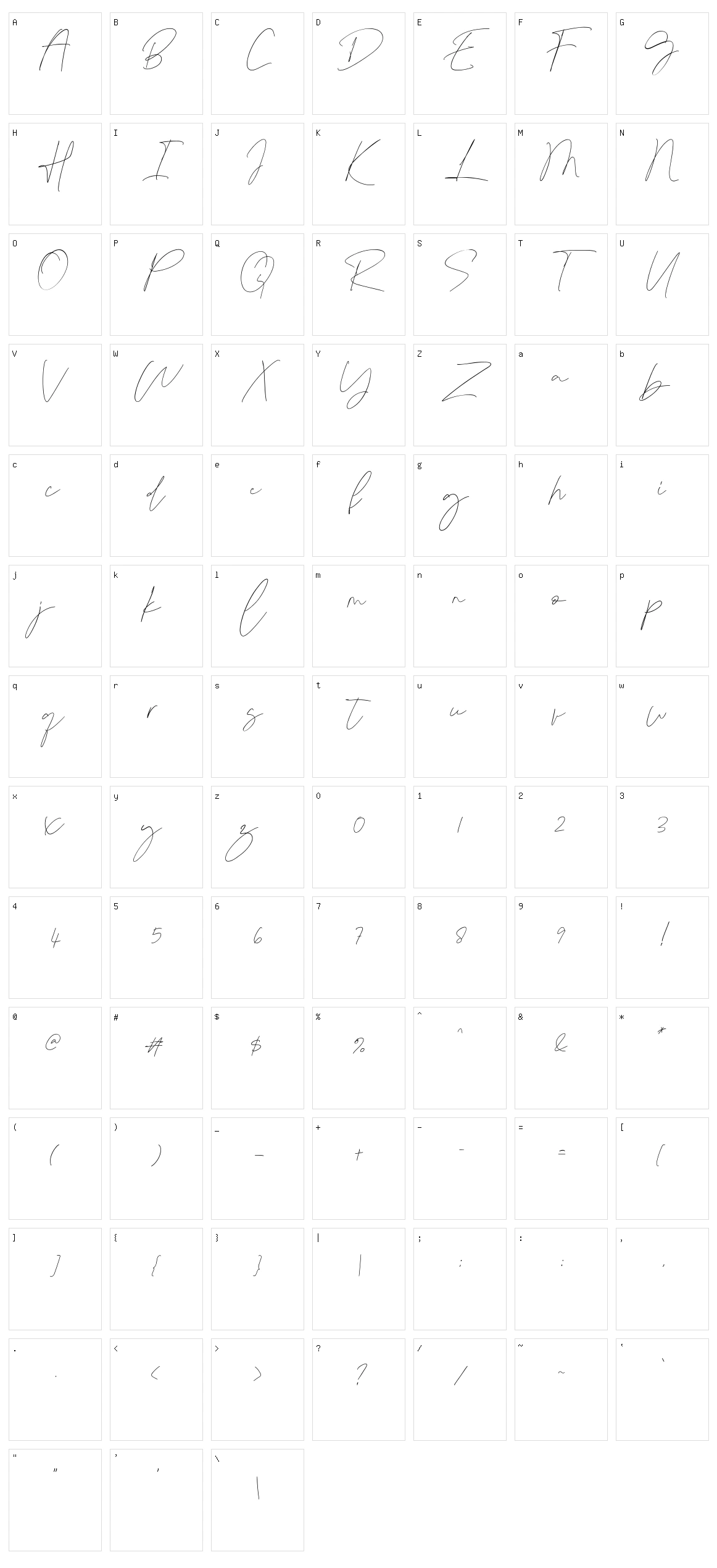 Bedley Character Set