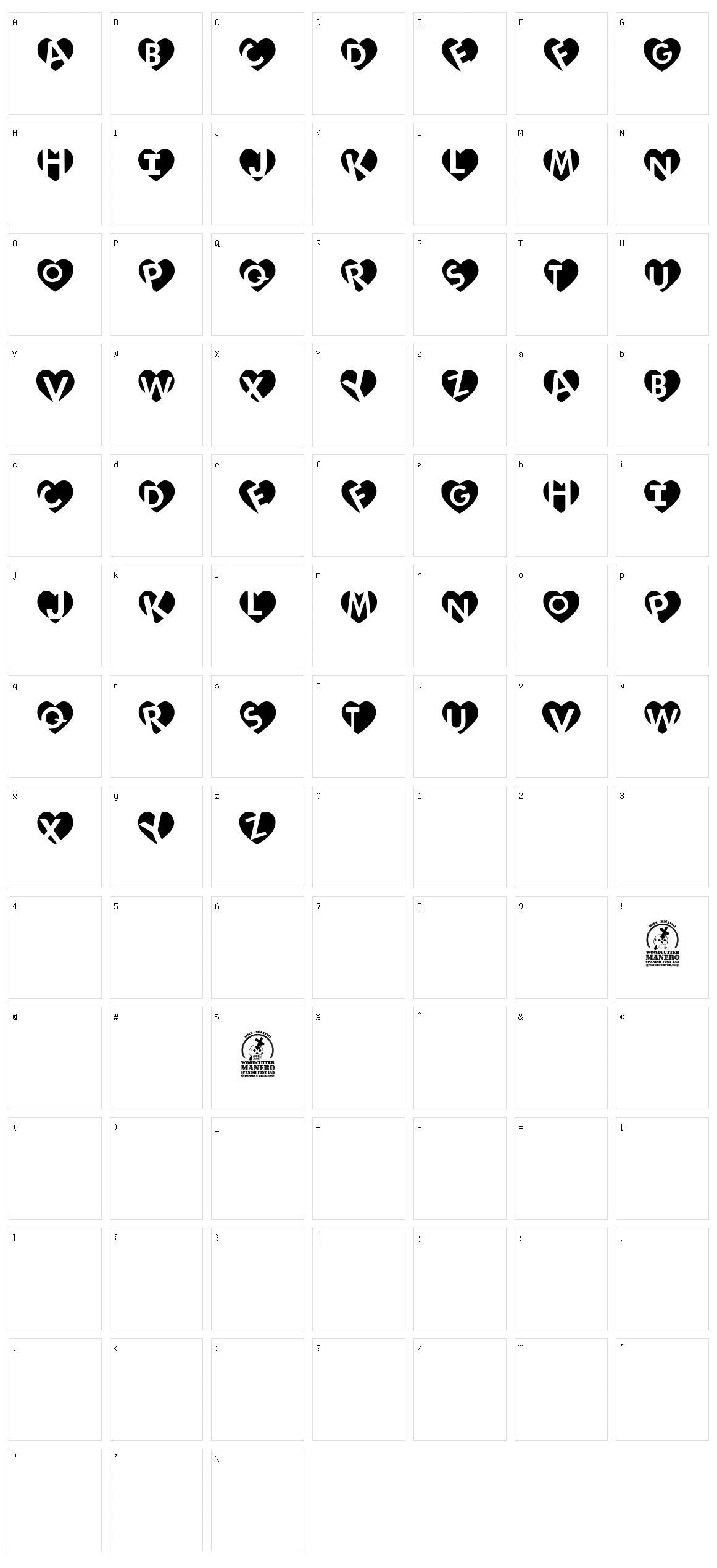 Love Initials Character Set