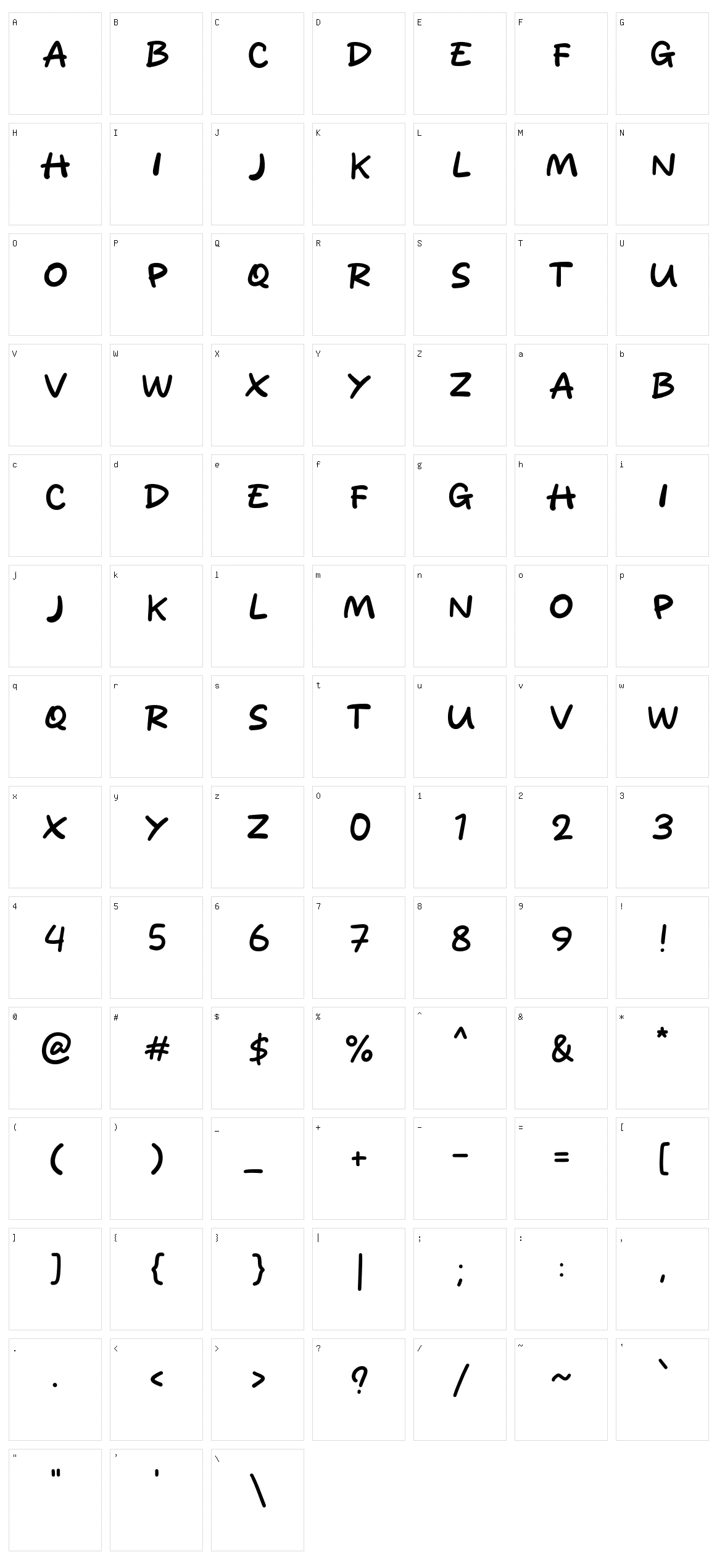 Being Boring Character Set