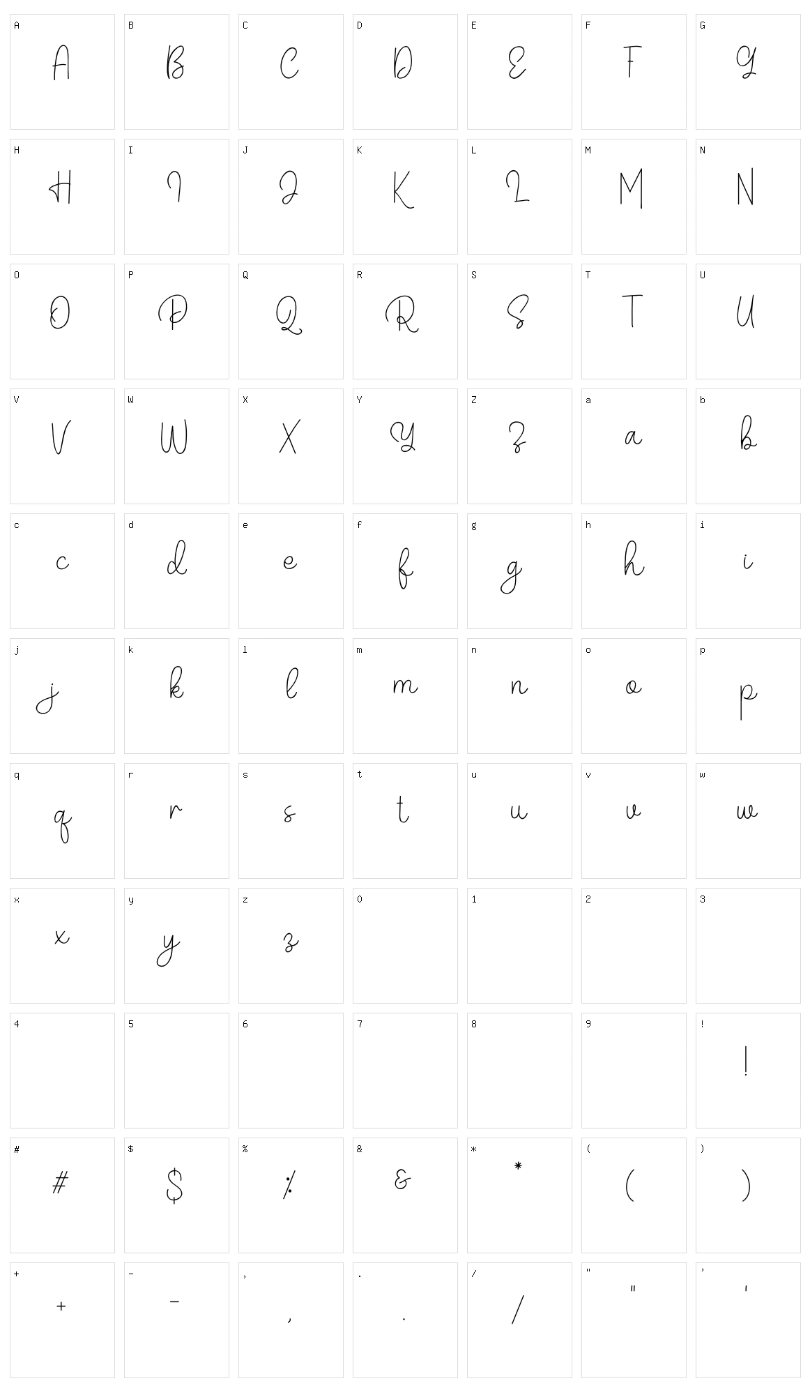Belandia Character Set