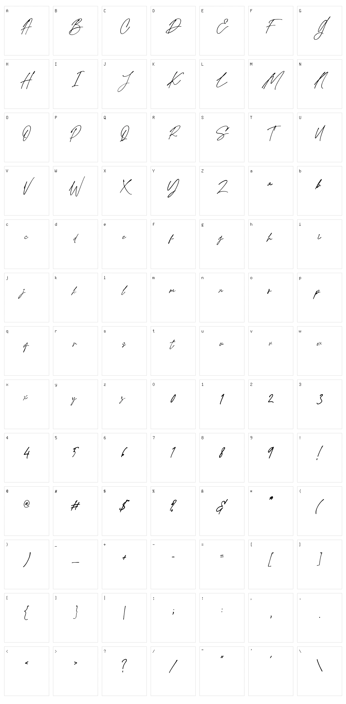 Belandia Signature Character Set