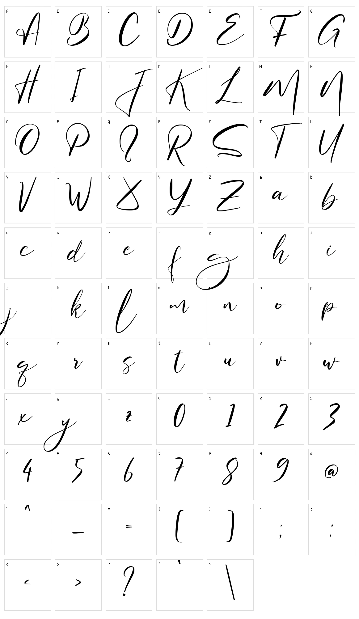 Belastine Character Set
