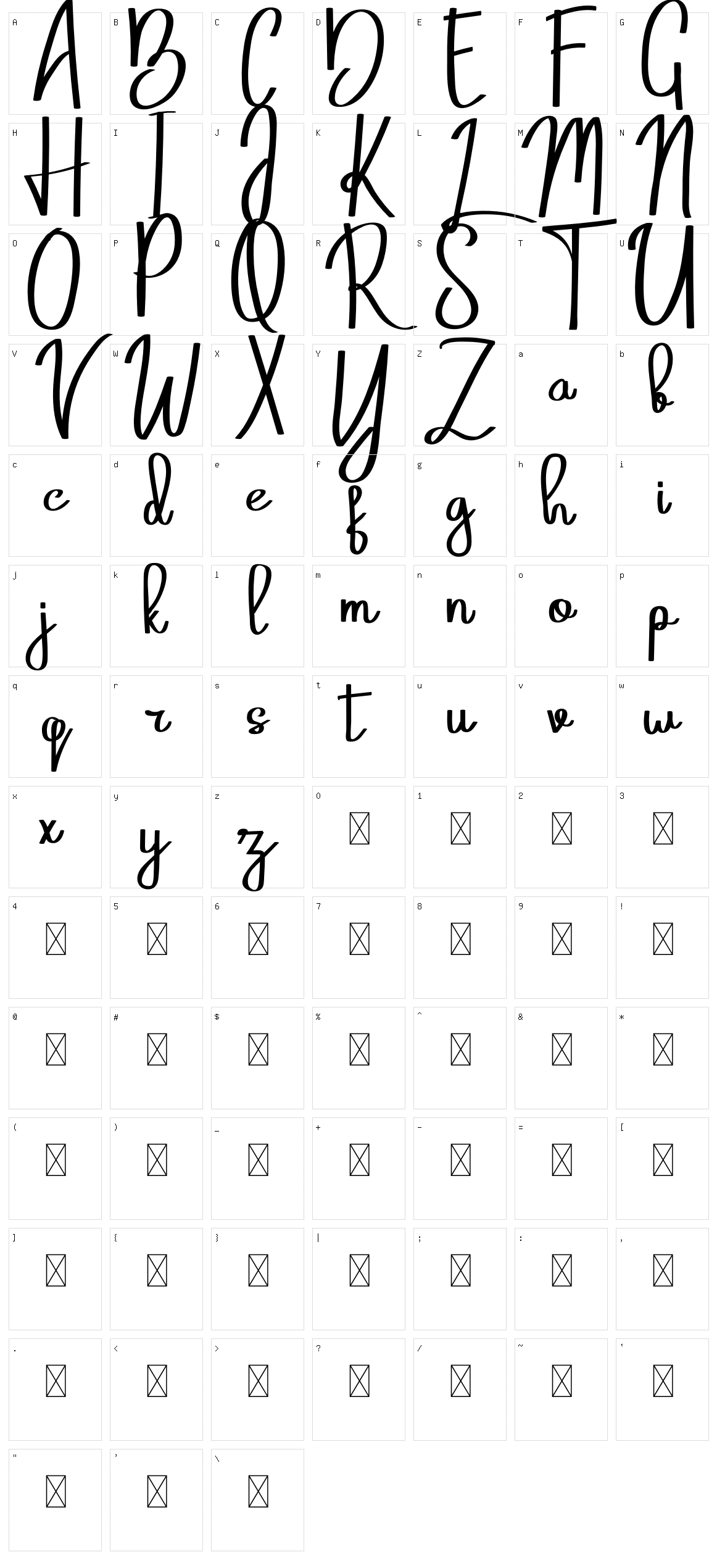 Belatoni Character Set