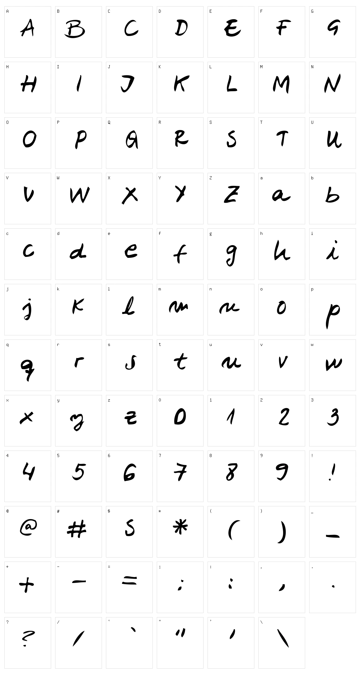 Belenpison Character Set