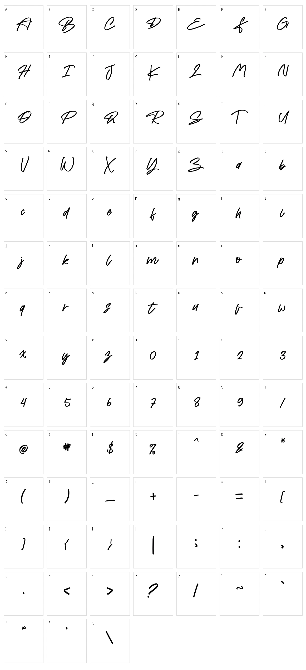 Belisha Character Set