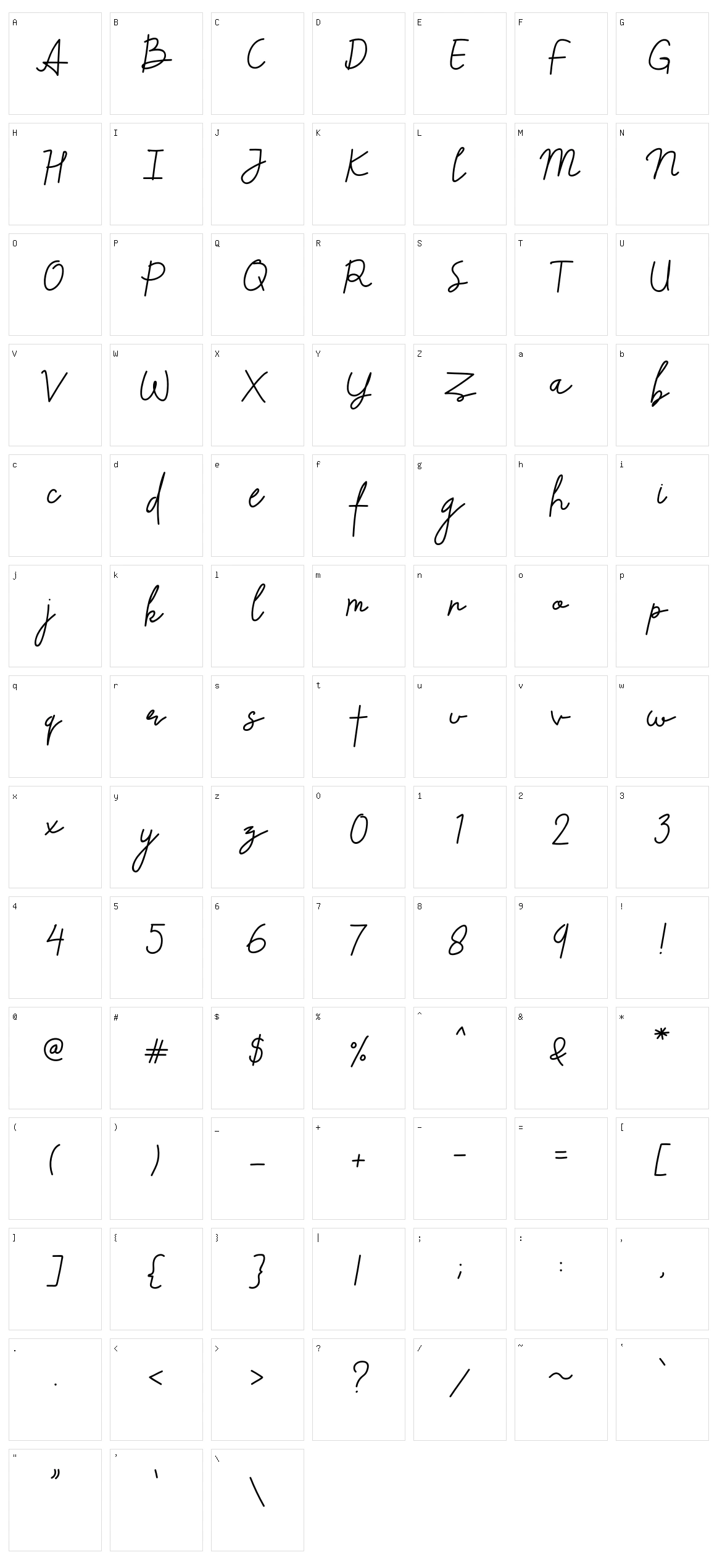 Beliya Signature Character Set