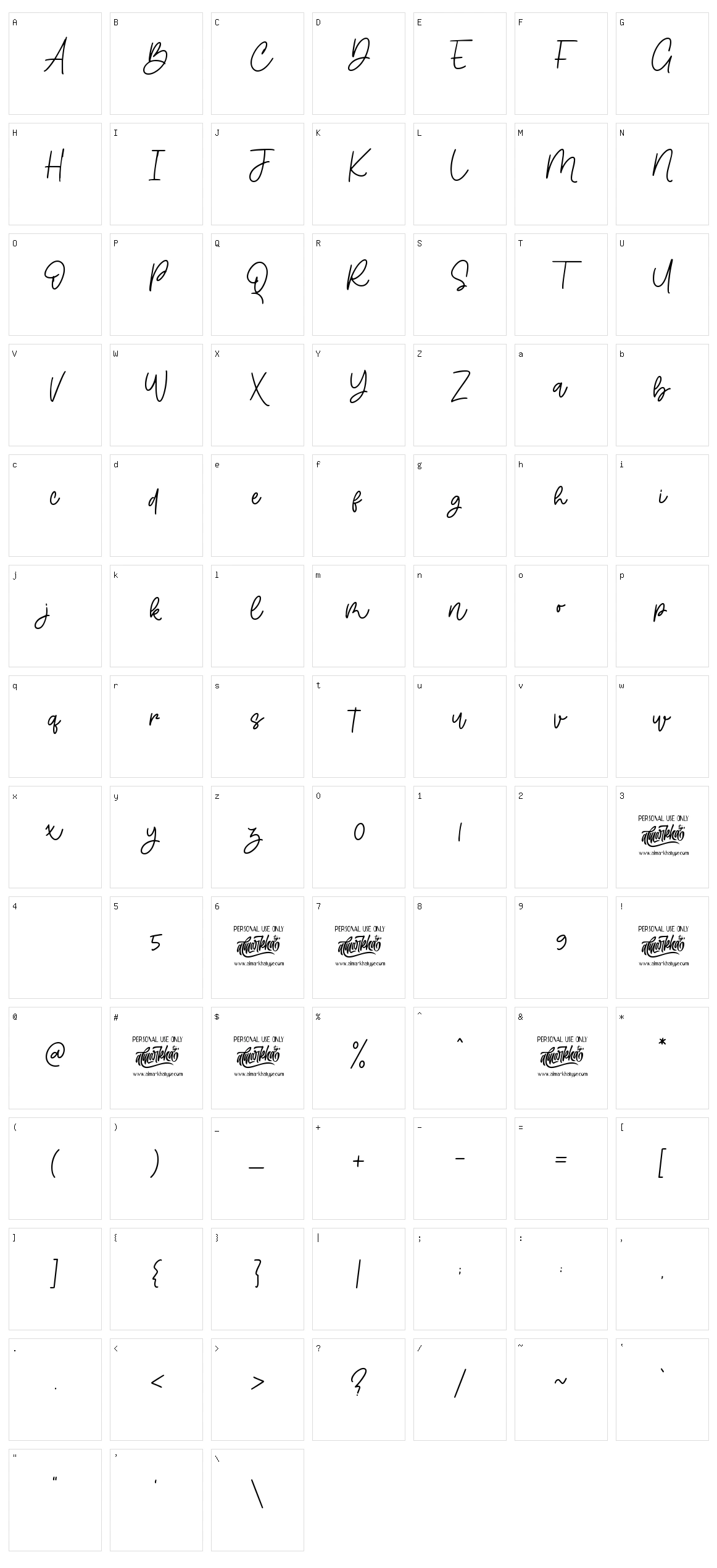 Bellamona Character Set