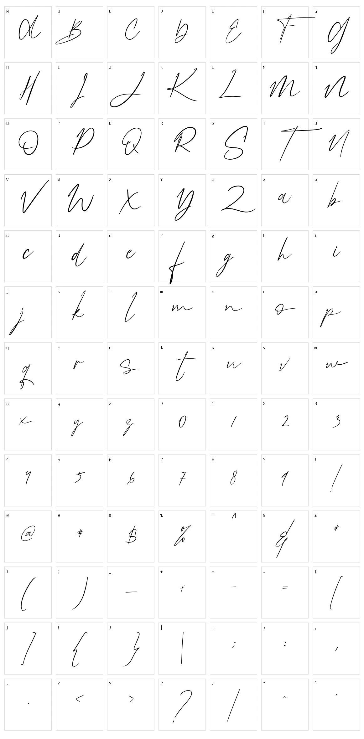 Bellanesia Character Set