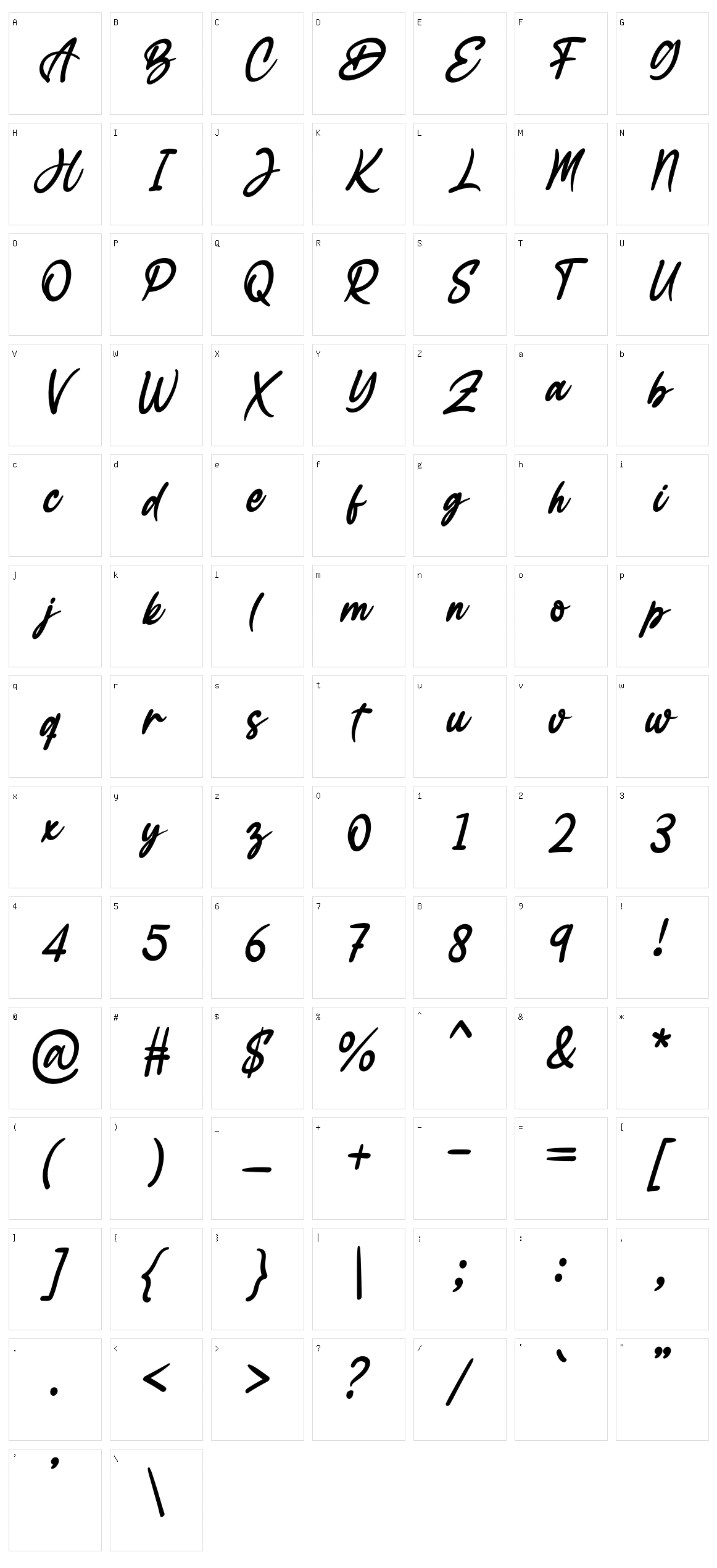 Bellania Character Set