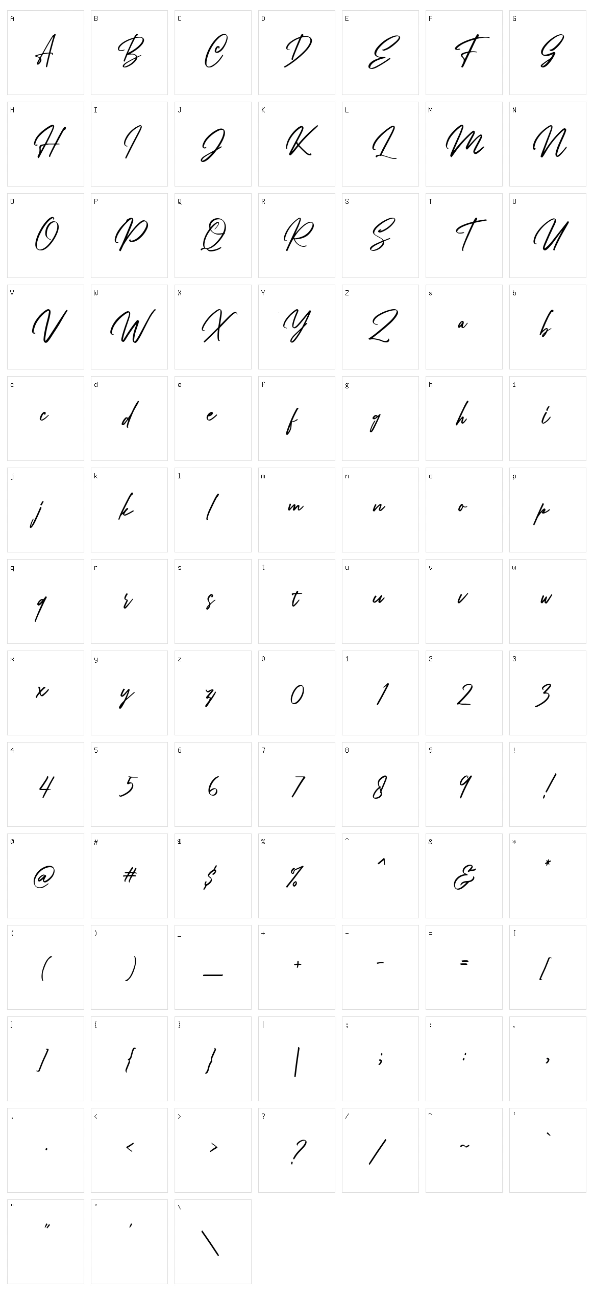 Bellarinde Character Set