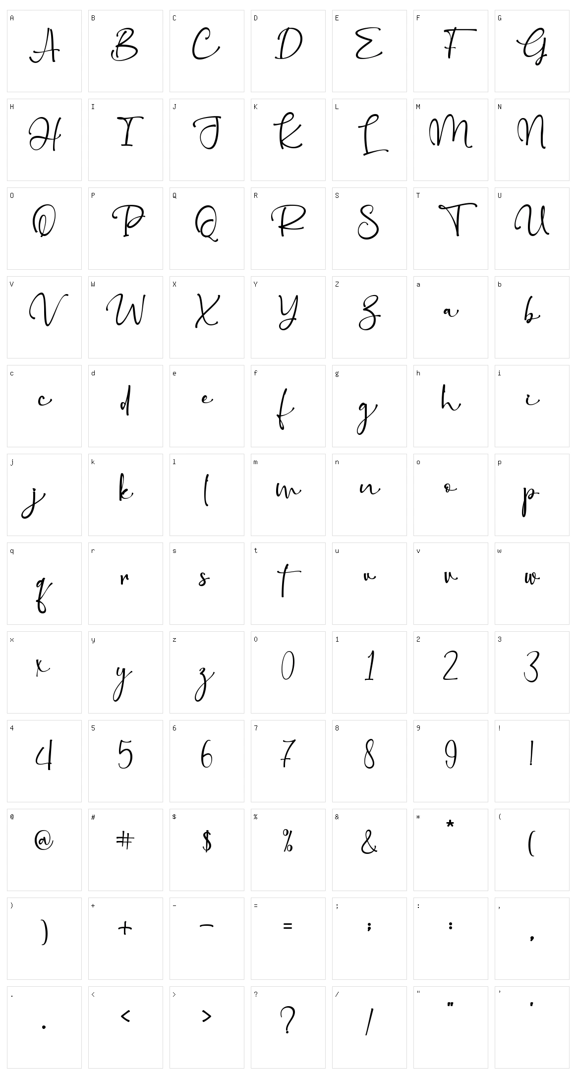 Bellarosa Character Set