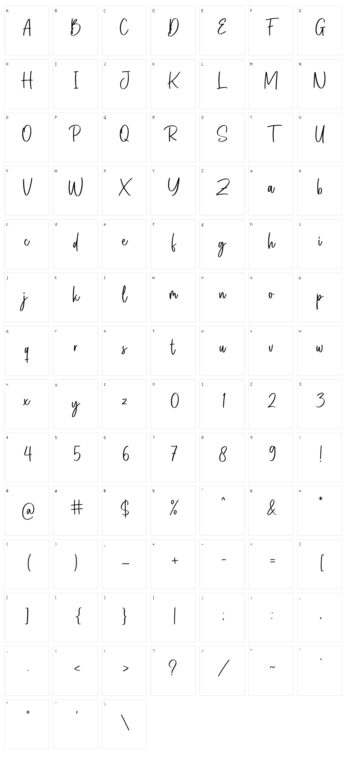 Bellarosse Character Set