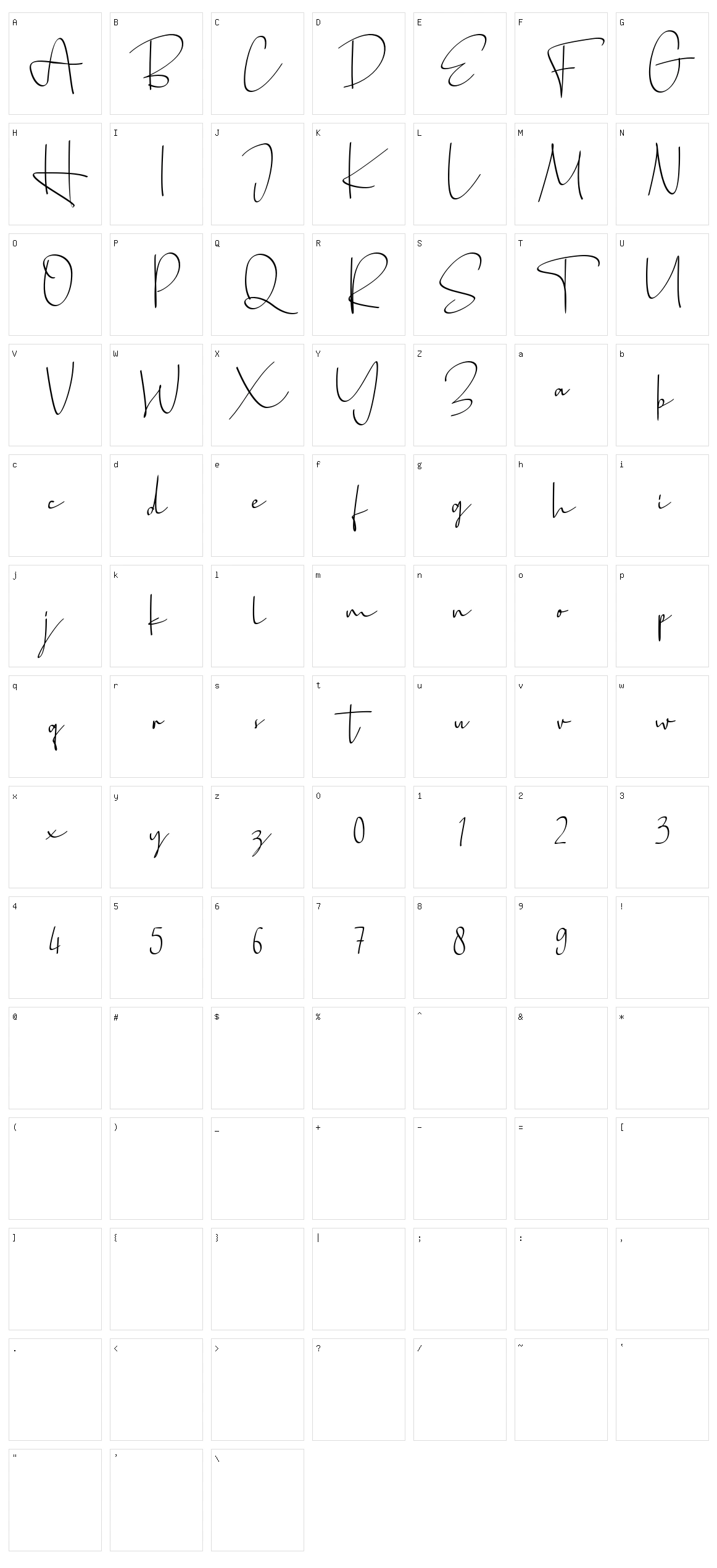 Bellimbing Character Set