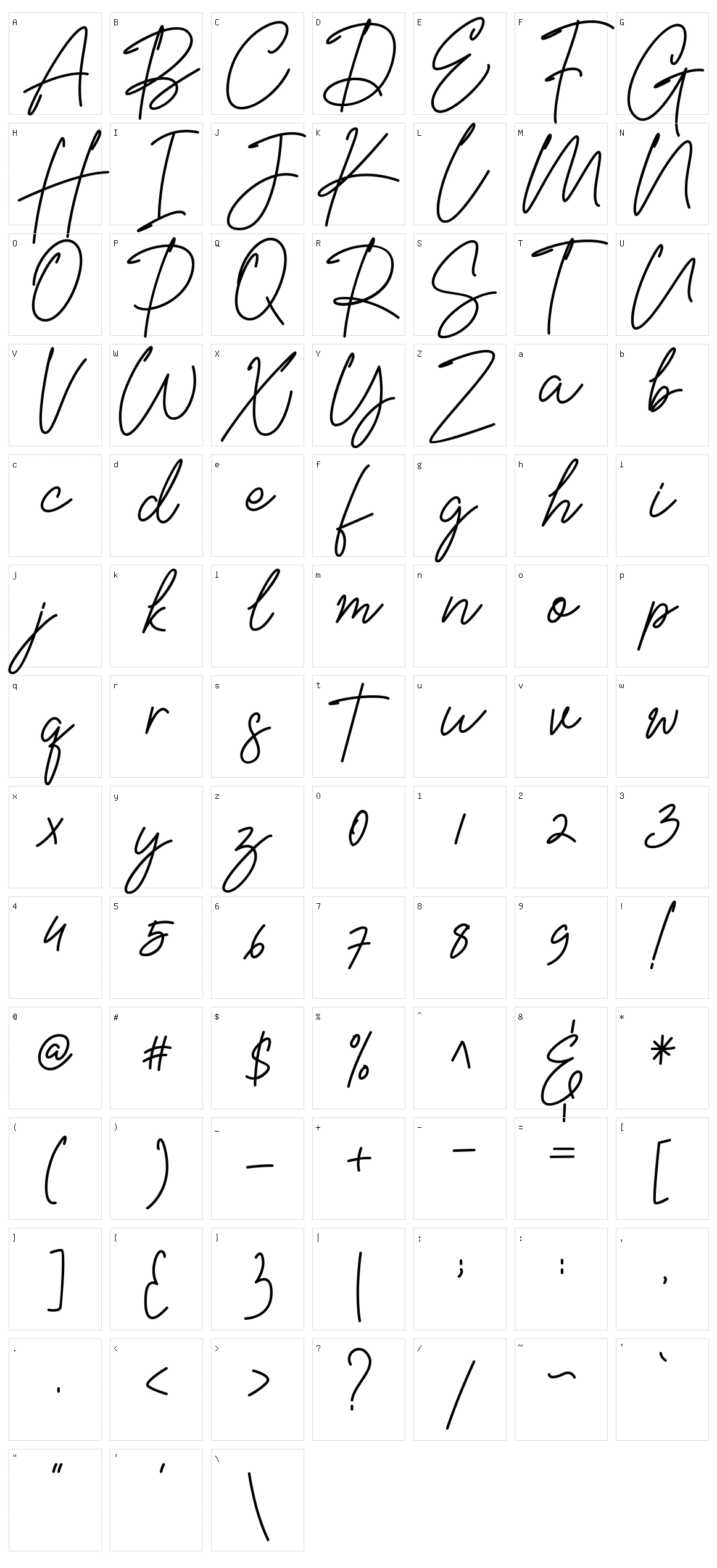 Bellisya Signature Character Set