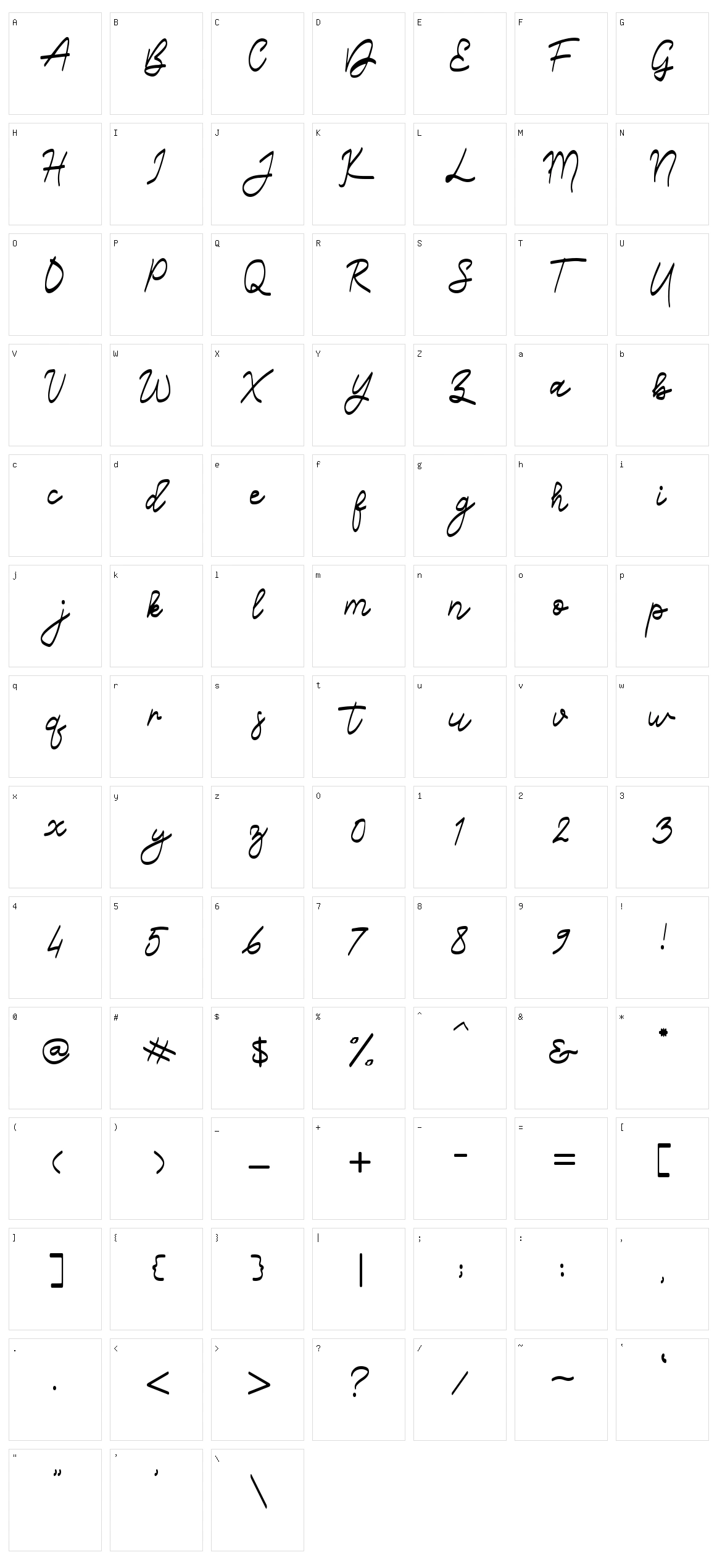 Belliza Character Set